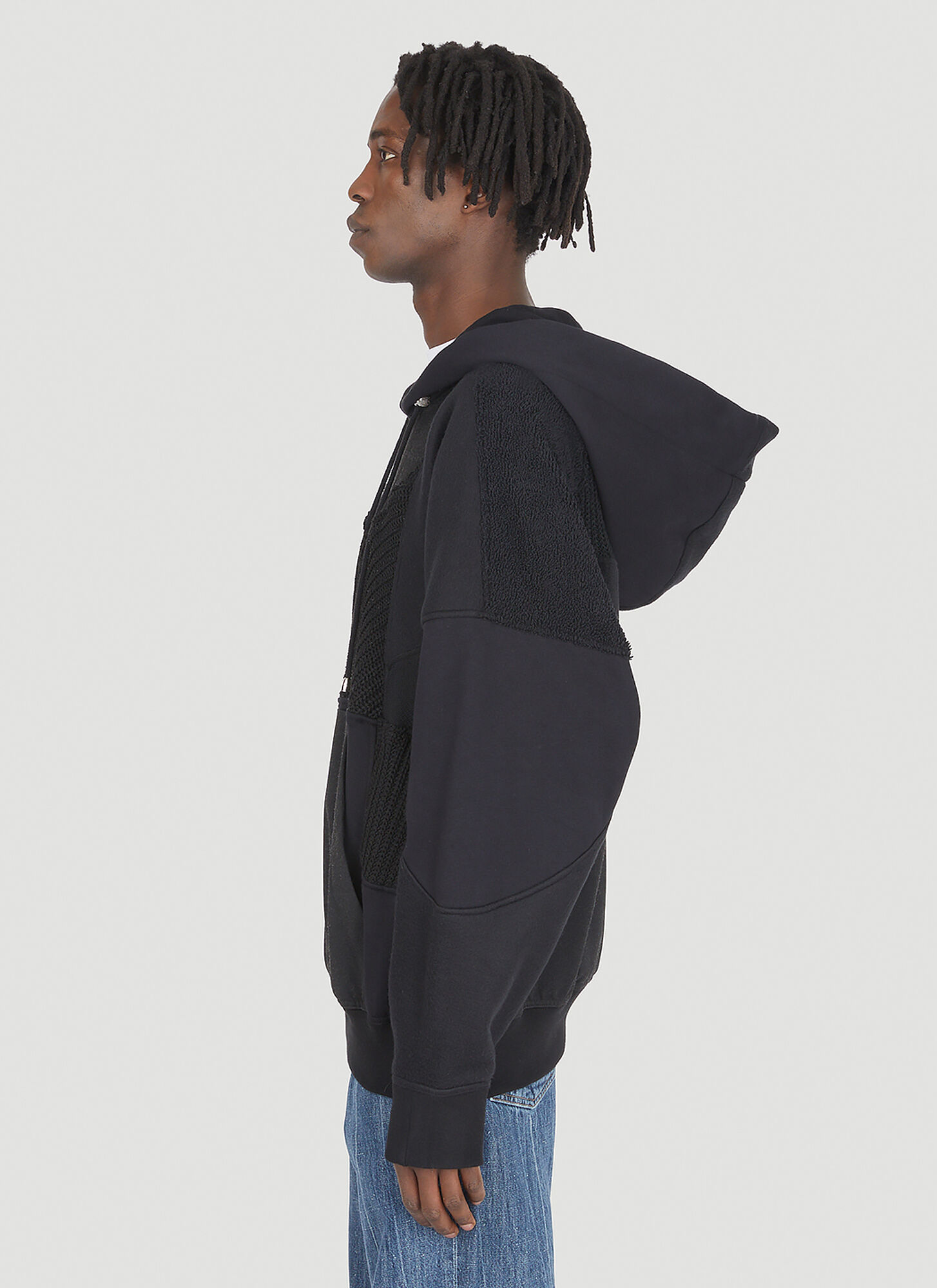  Drx Farmaxy For Ln-cc Drx Farmaxy For Ln-cc Upcycled Crochet Hooded Sweatshirt -  Sweatshirts Black M 