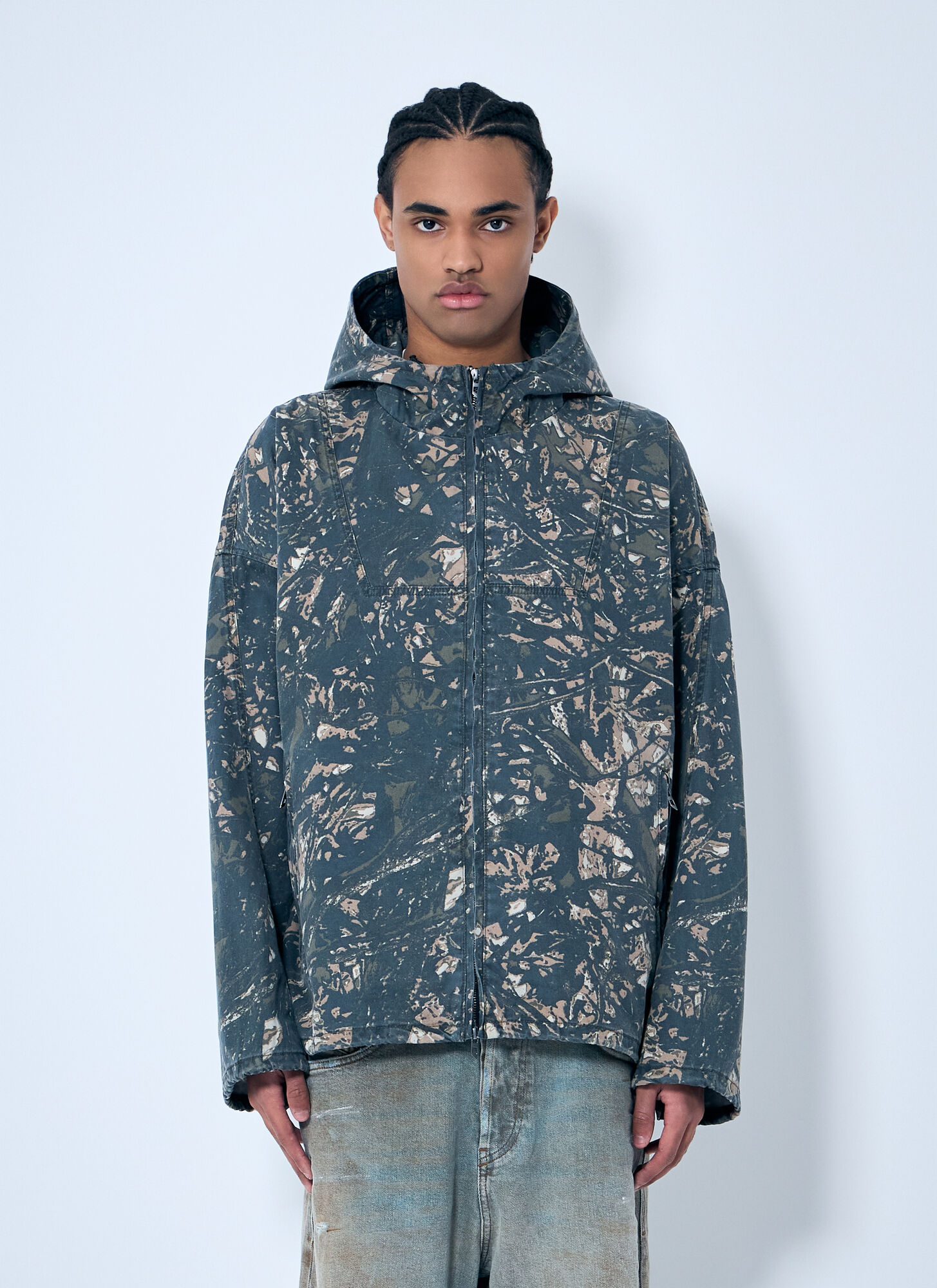 Diesel Men's Grey J-Lint Hooded Jacket - Man Jackets Eu - 52