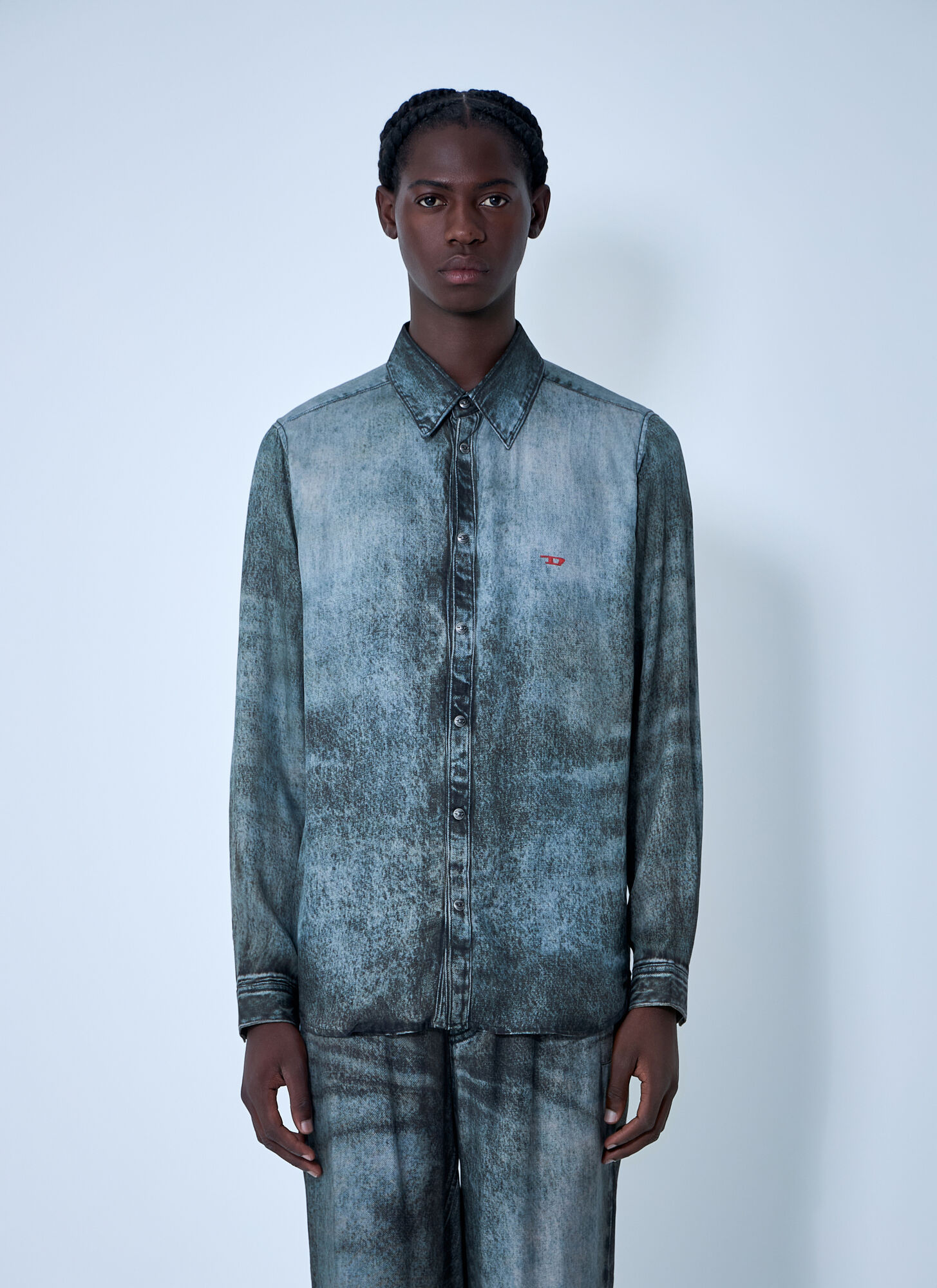 Diesel Men's Grey S-Simply-Lkct Shirt - Man Shirts Eu - 52