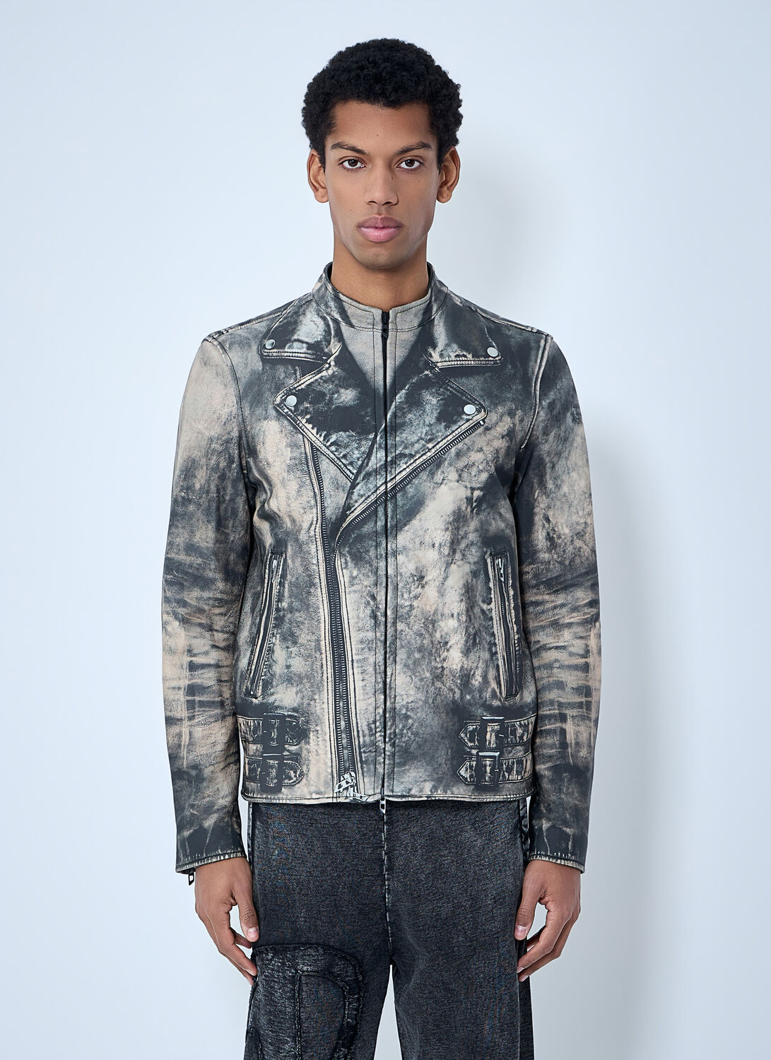 Diesel L-tad-print Jacket - Man Jackets Grey Eu - 52　ディーゼル L タッド プリント ジャケット - メンズ ジャケット グレー EU - 52 Diesel