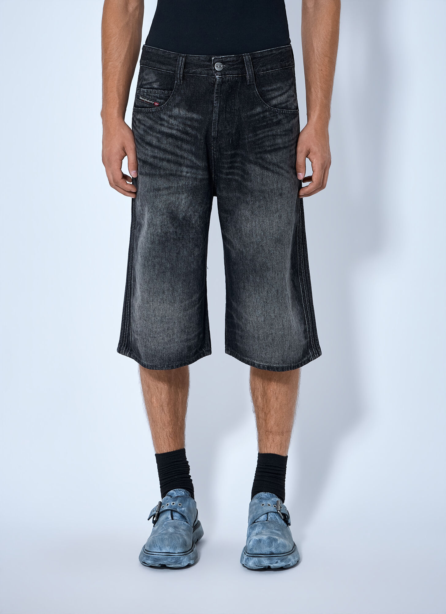 Diesel Men's Grey D-Enim-M Shorts - Man Shorts 34