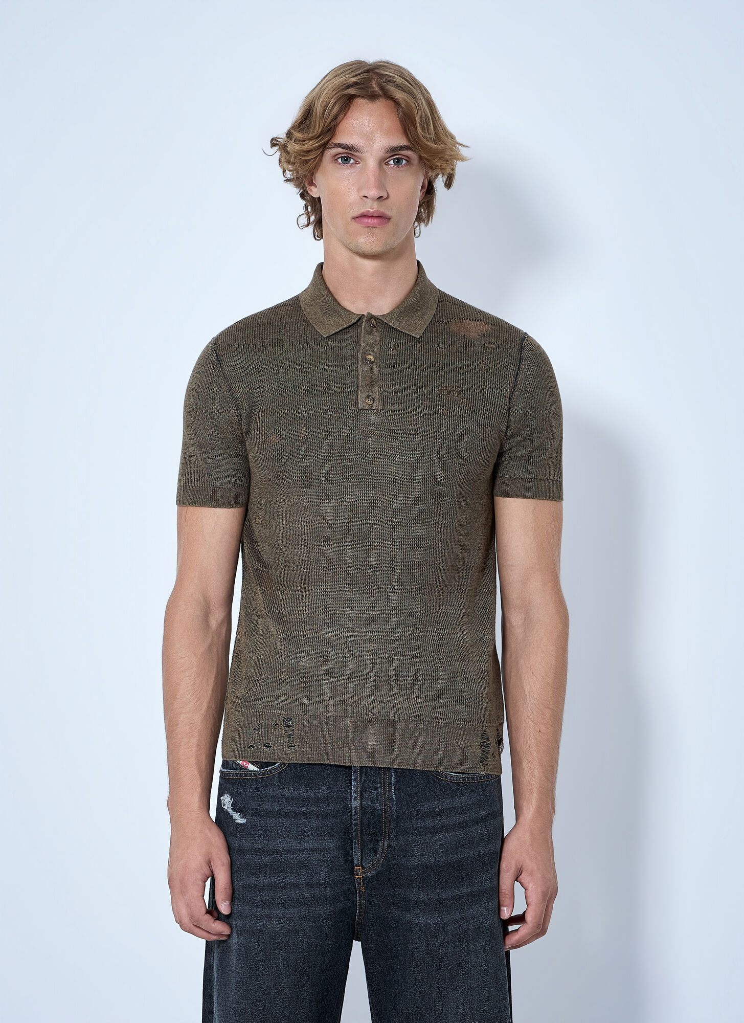 Diesel Uomo Marrone K-Danny Polo Shirt - Man Polo Shirts M
