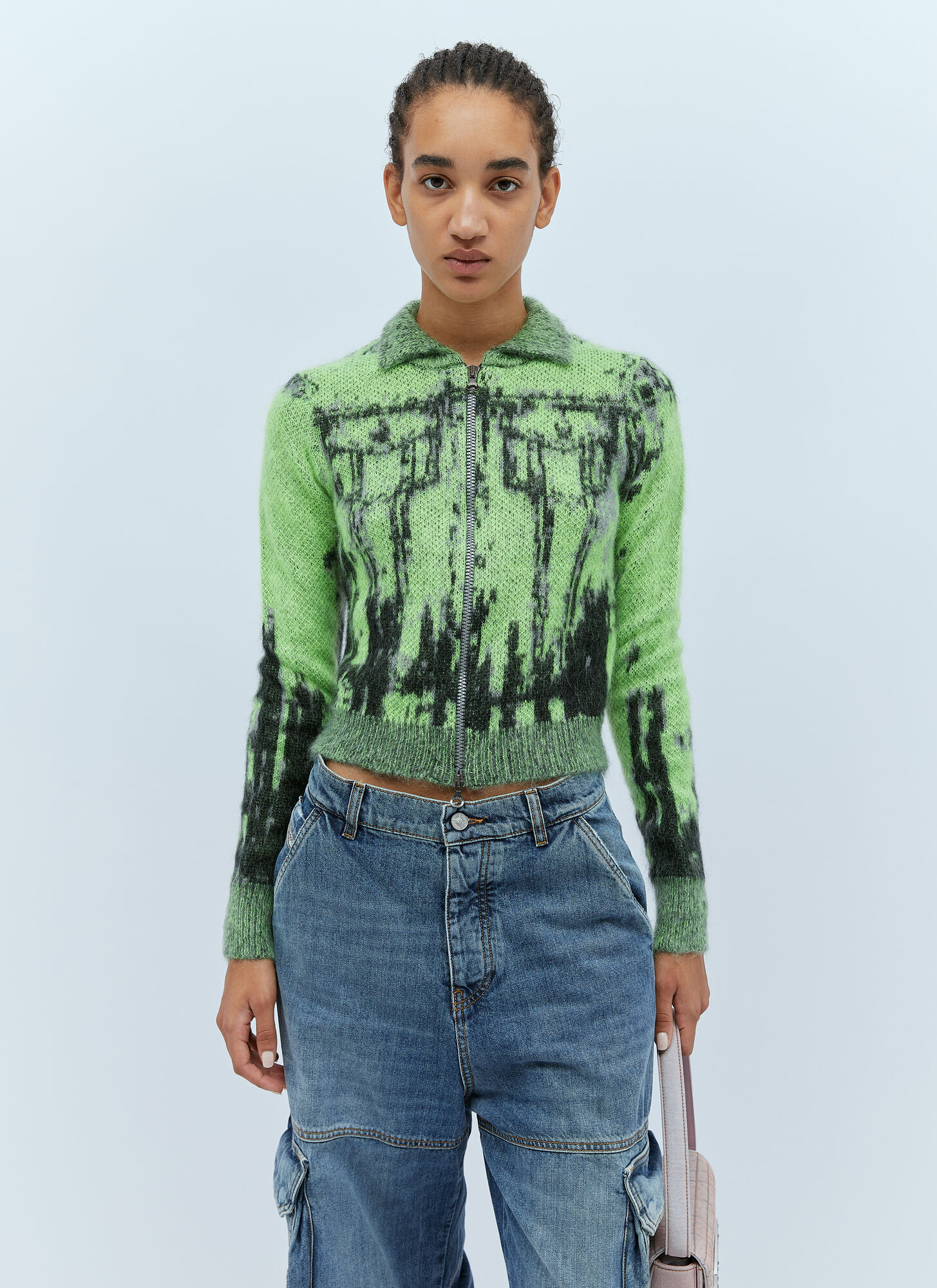 Diesel Women's Green M-Taphos Fuzzy Sweater - Woman Knitwear S