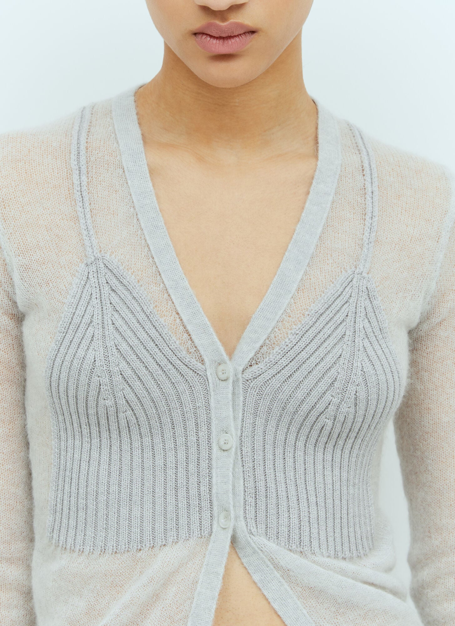  Diesel Diesel M-arina Lightweight Knit Cardigan - Frau Tops Grey M 