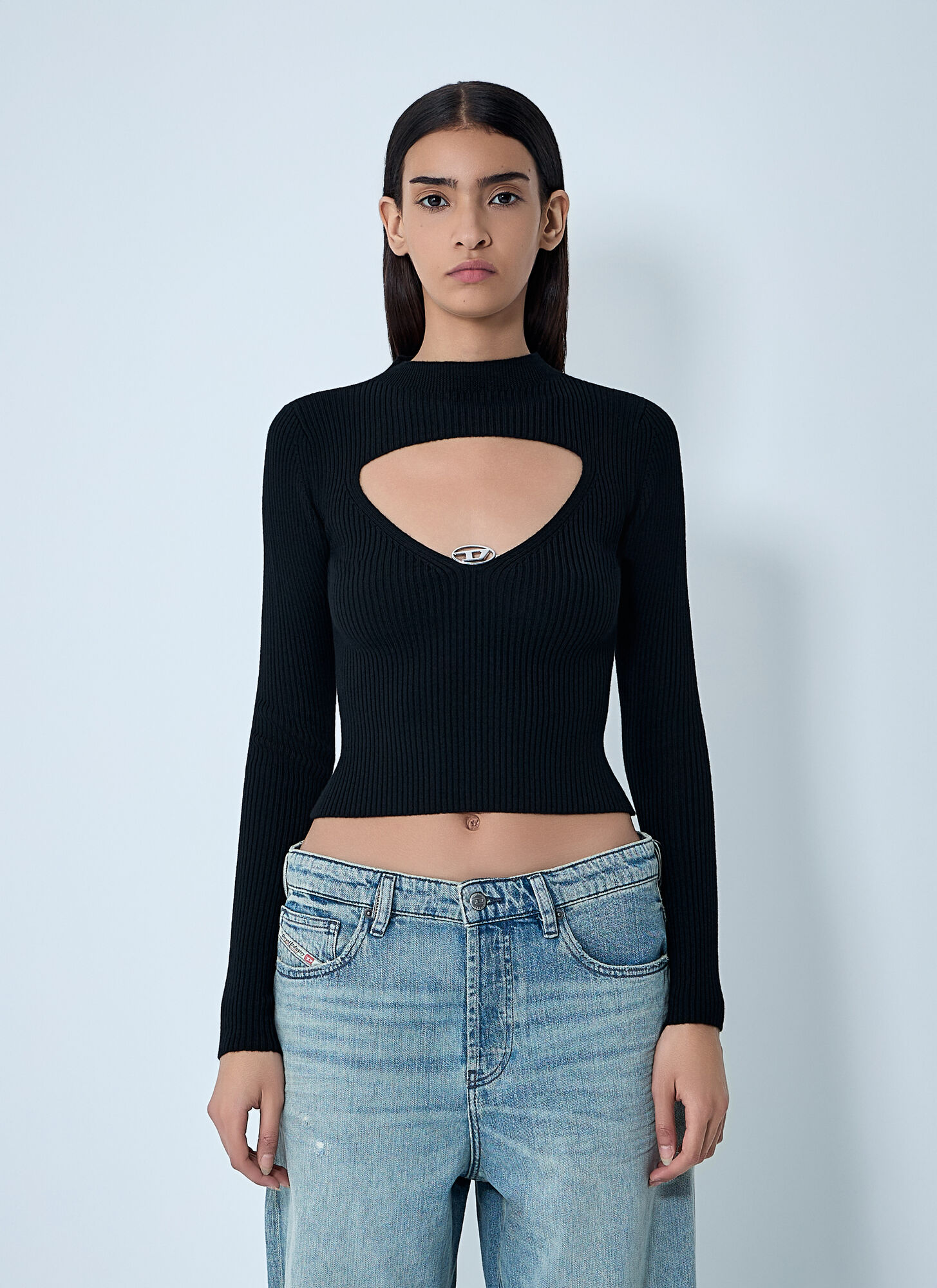 Diesel Women's Black M-Olina Sweater - Woman Knitwear Xs