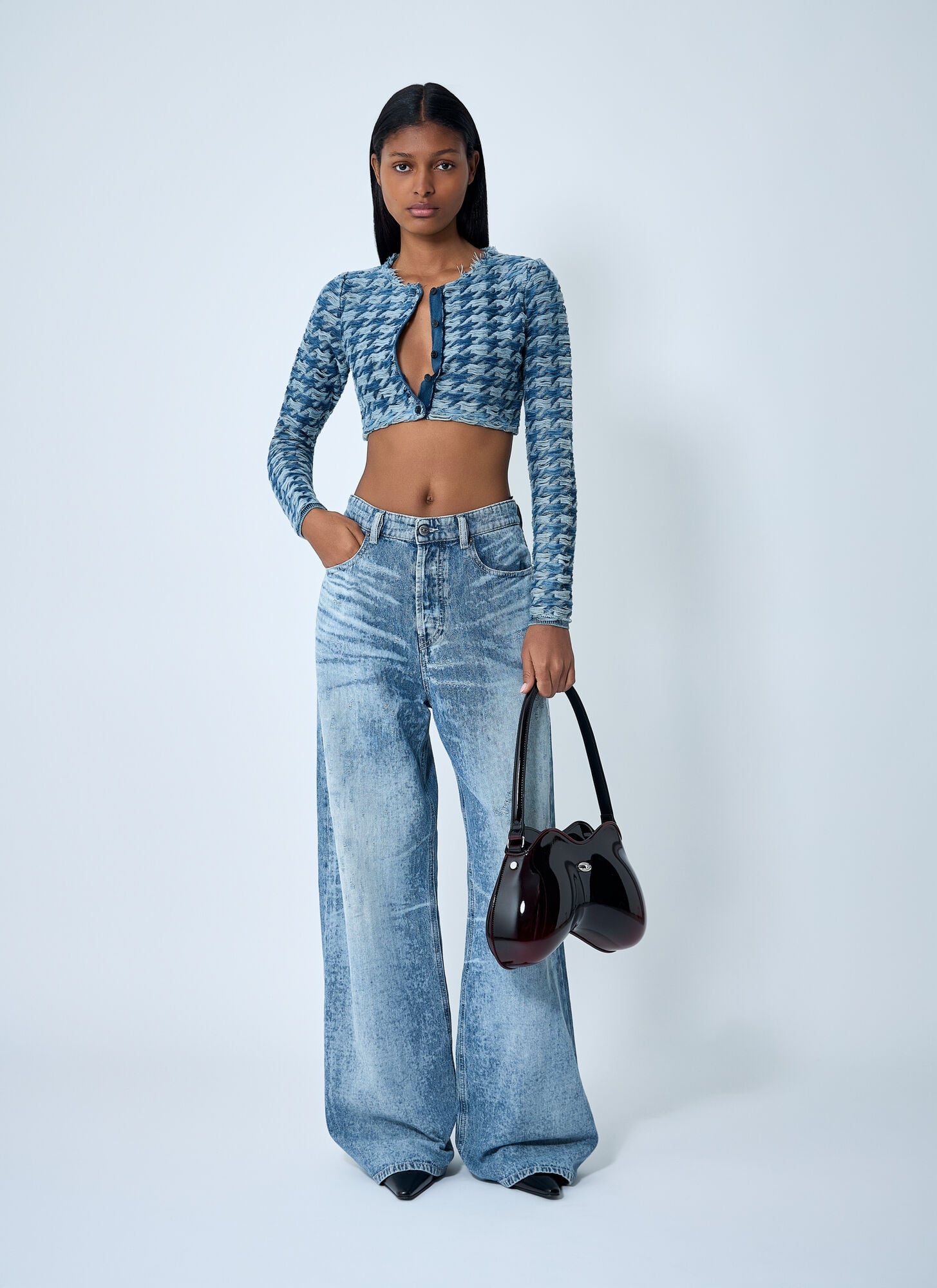  Diesel Diesel M-hella Crop Top - Frau Tops Blue L 