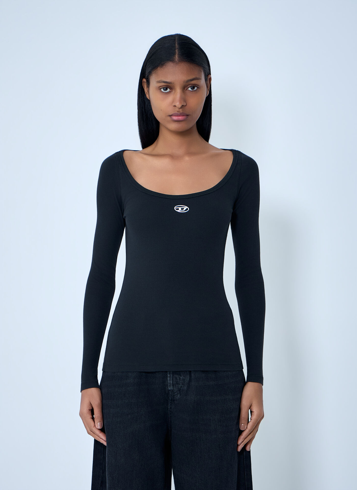 Diesel Donna Nero T-Bal-Od Top - Woman Tops S