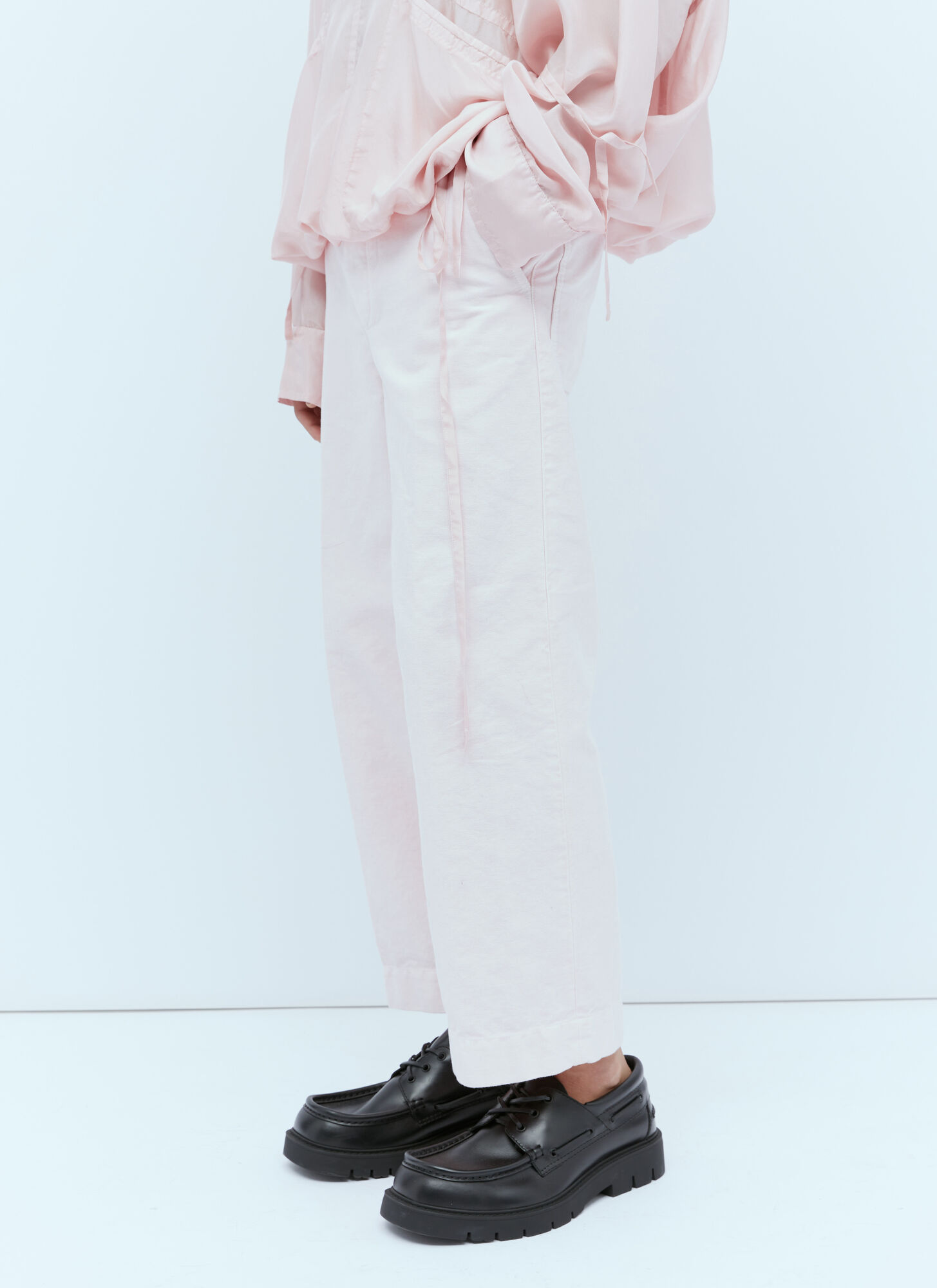 Dries Van Noten Men's Pink Twill Cargo Pants - Man Pants 32