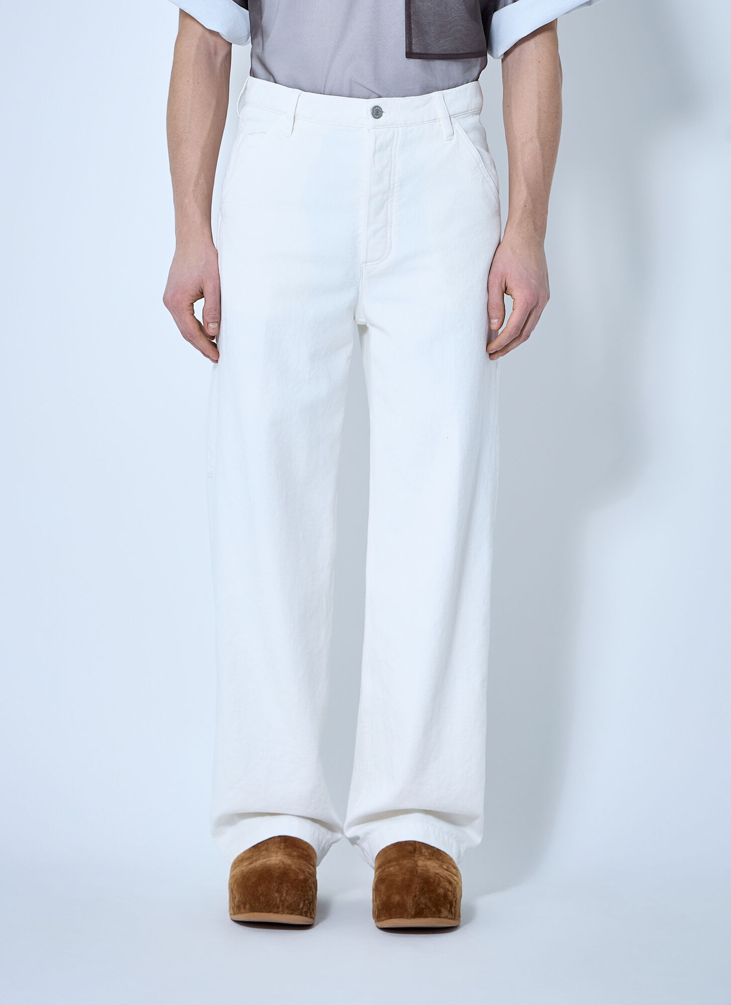 Dries Van Noten Loose Overdryed Pants - Man Pants White 30　ドリス ヴァン ノッテン ルーズ オーバードライ パンツ - マン パンツ ホワイト 30 Dries