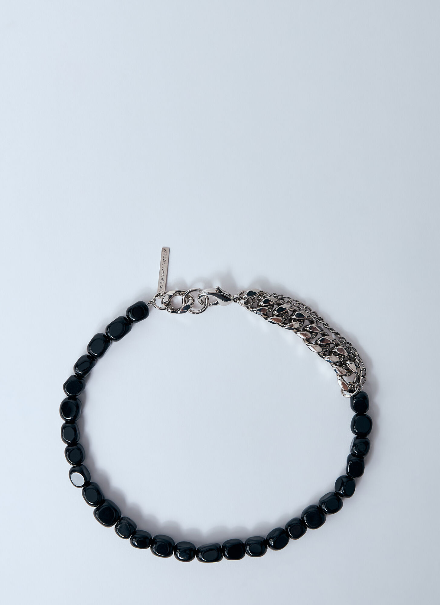 Dries Van Noten Men Bead-and-chain Necklace In Black