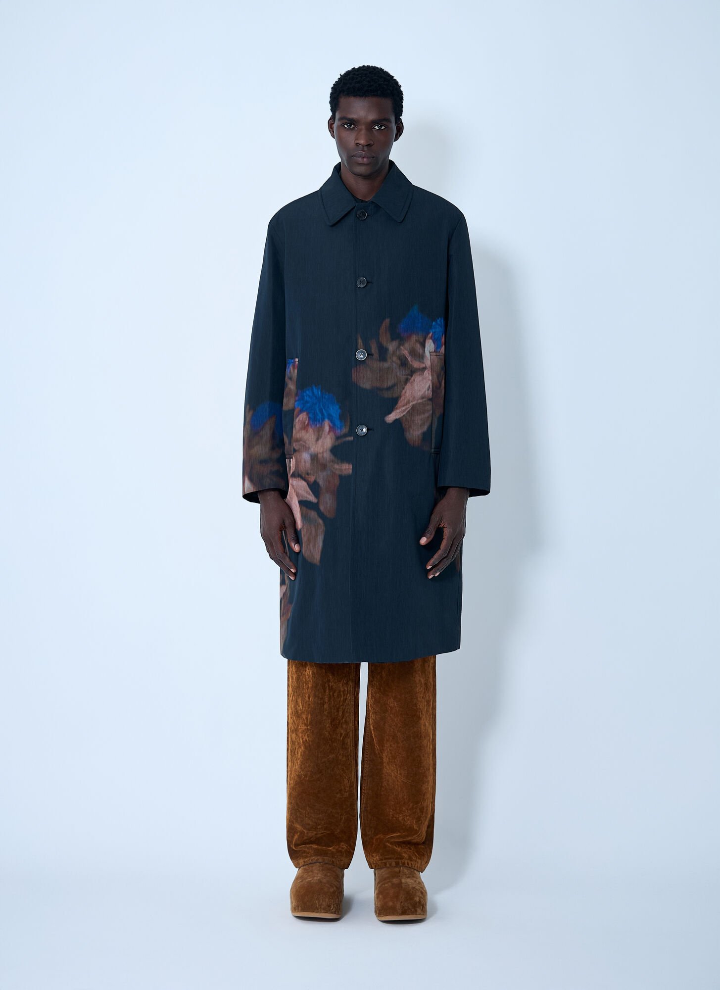 Dries Van Noten Rankle Printed Tailored Coat In Black