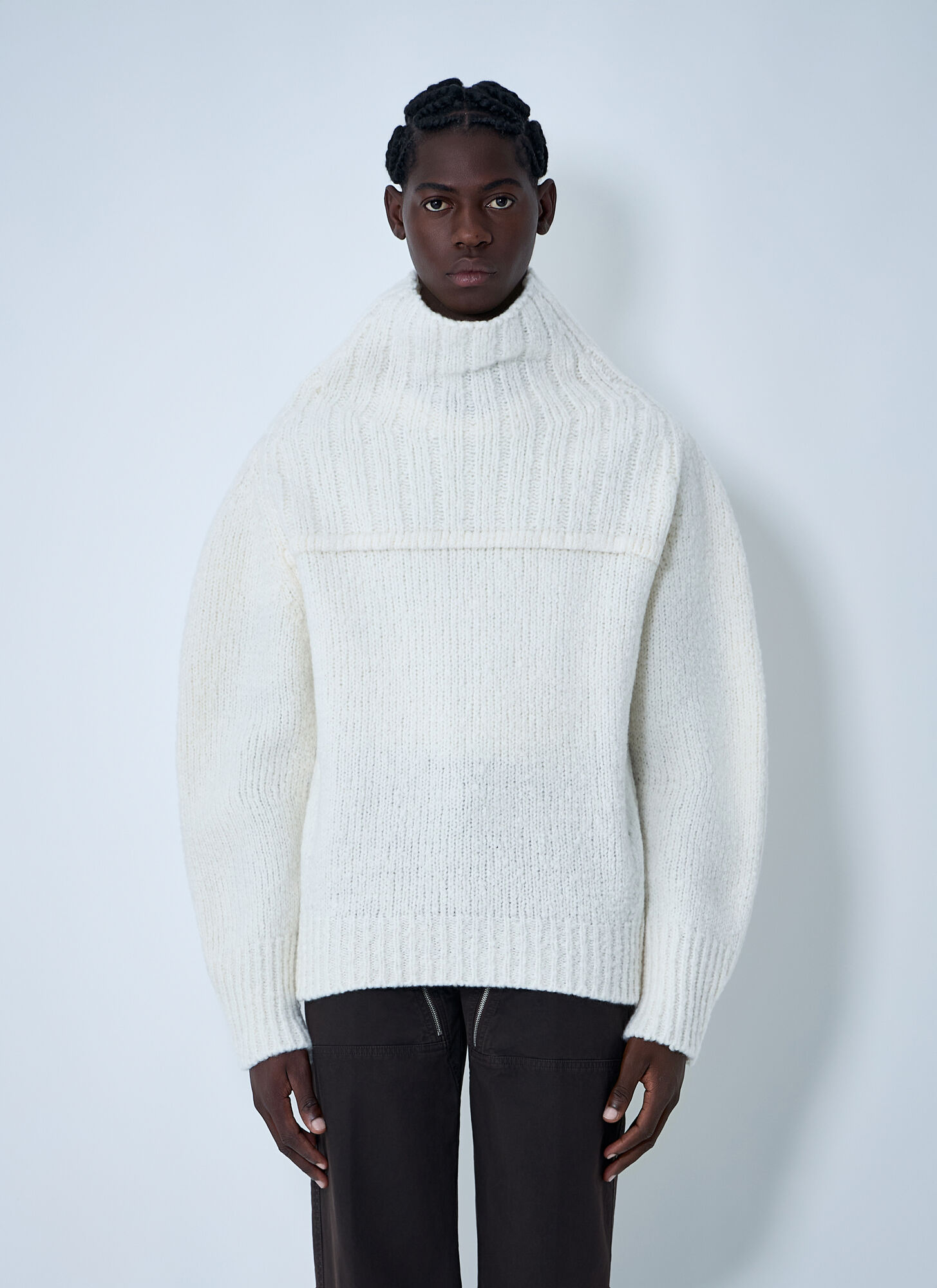Dries Van Noten Men's White Wool Sweater - Man Knitwear S