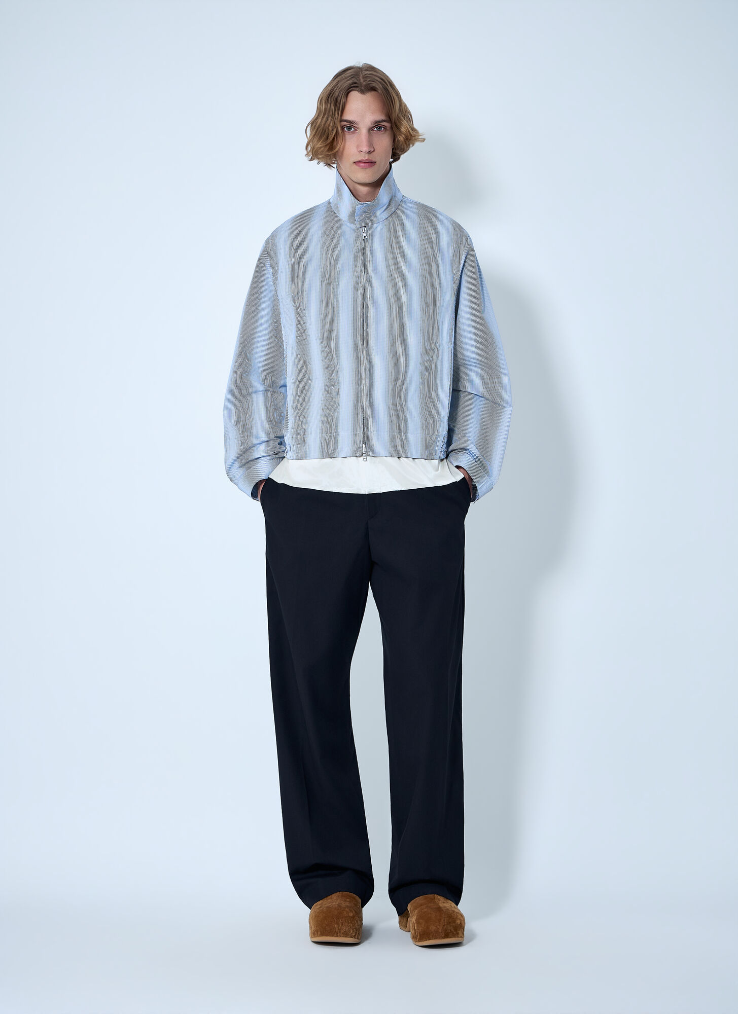  Dries Van Noten Dries Van Noten Striped Zip-up Jacket - Mann Jacken Blue M 
