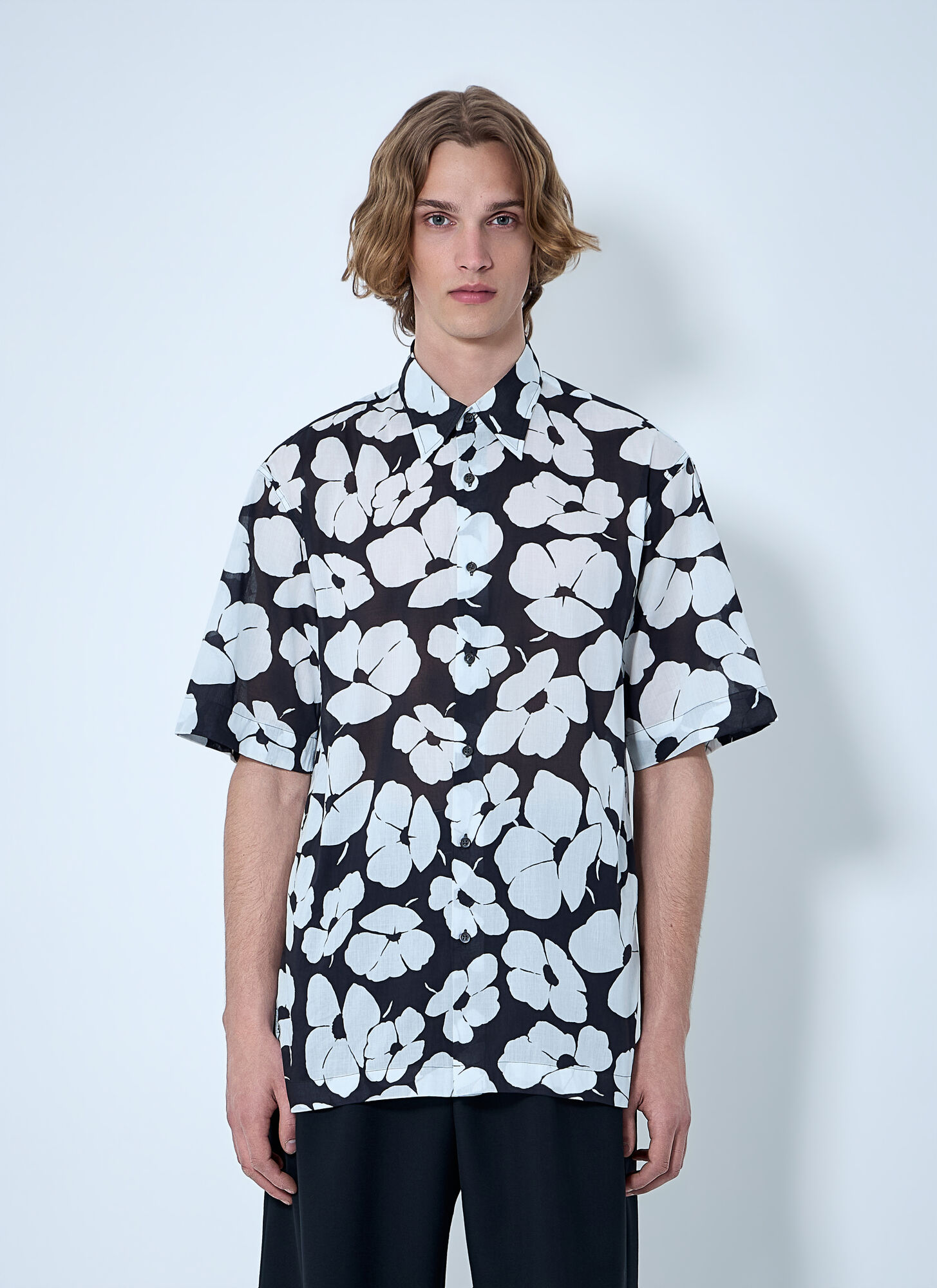 Dries Van Noten Floral Short-sleeve Shirt - Man Shirts Black Eu - 46　Dries Van Noten フローラル半袖シャツ - 男性シャツ ブラック EU - 46 Dries