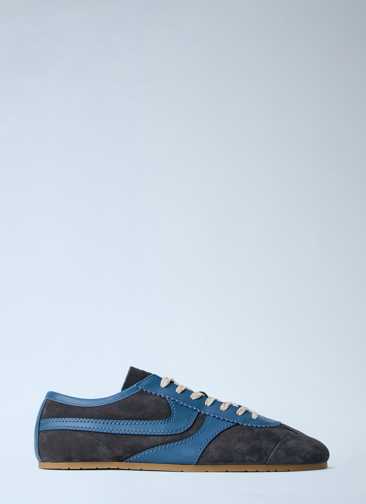 Dries Van Noten Men's Grey Suede Trimmed Sneakers - Man Sneakers Eu - 41