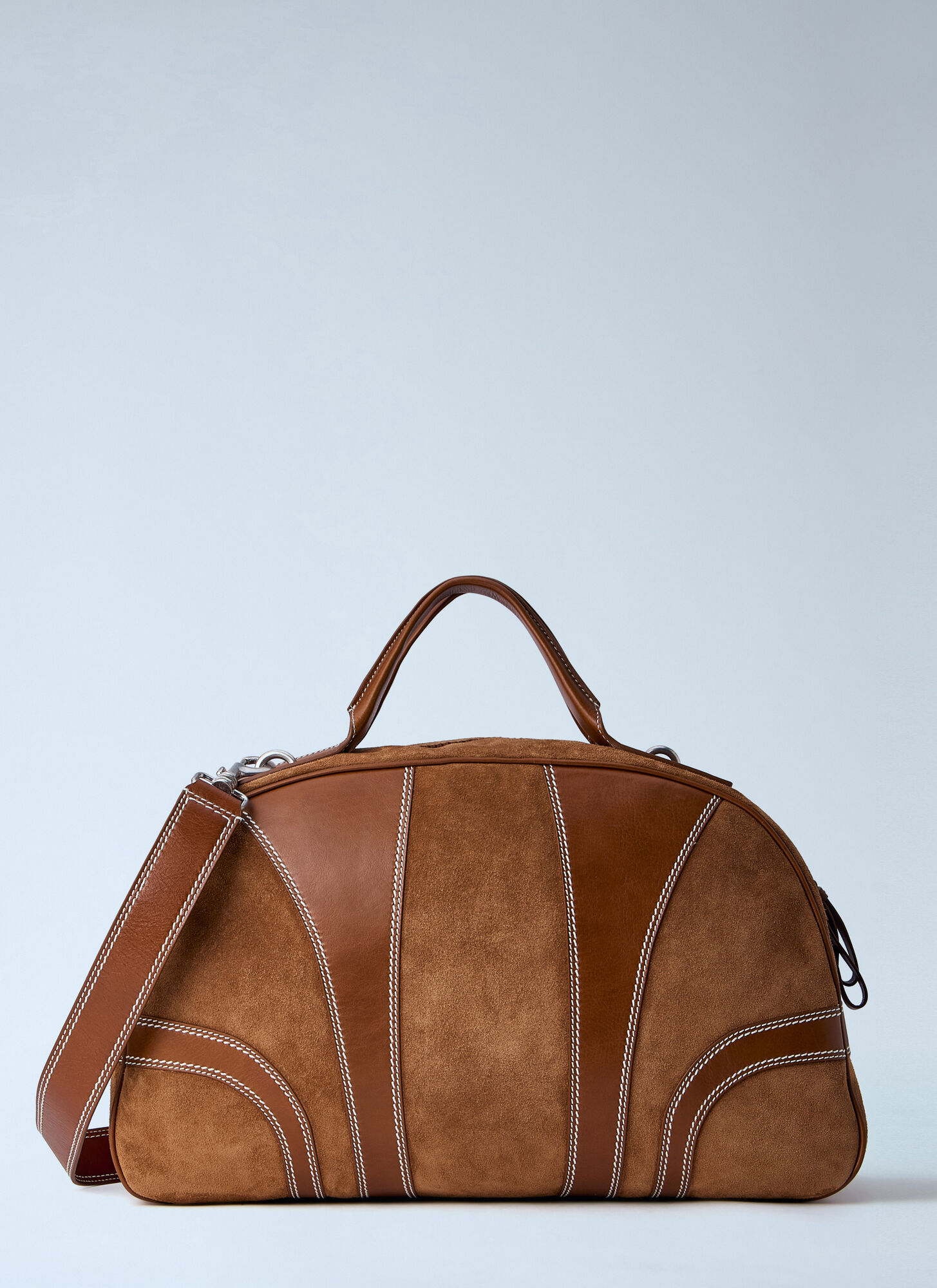 Dries Van Noten Dries Van Noten Leather-trimmed Suede Duffel Bag - Man Weekend Bags Brown One Size　Dries Van Noten レザートリム スエード ダッフル バッグ 