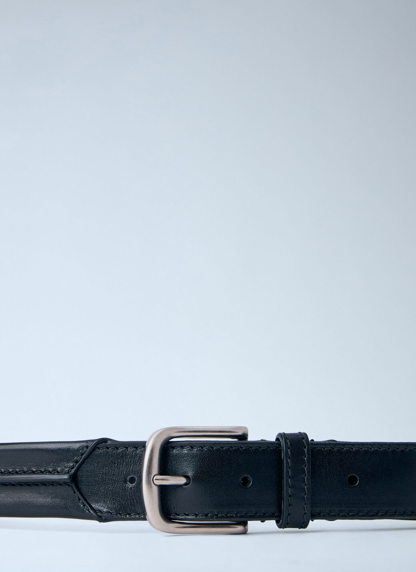  Dries Van Noten Dries Van Noten Embossead Seam Leather Belt - Mann Gürtel Black 105 