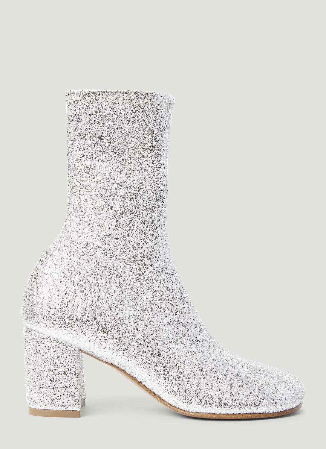 DRIES VAN NOTEN GLITTER BLOCK HEEL BOOTS