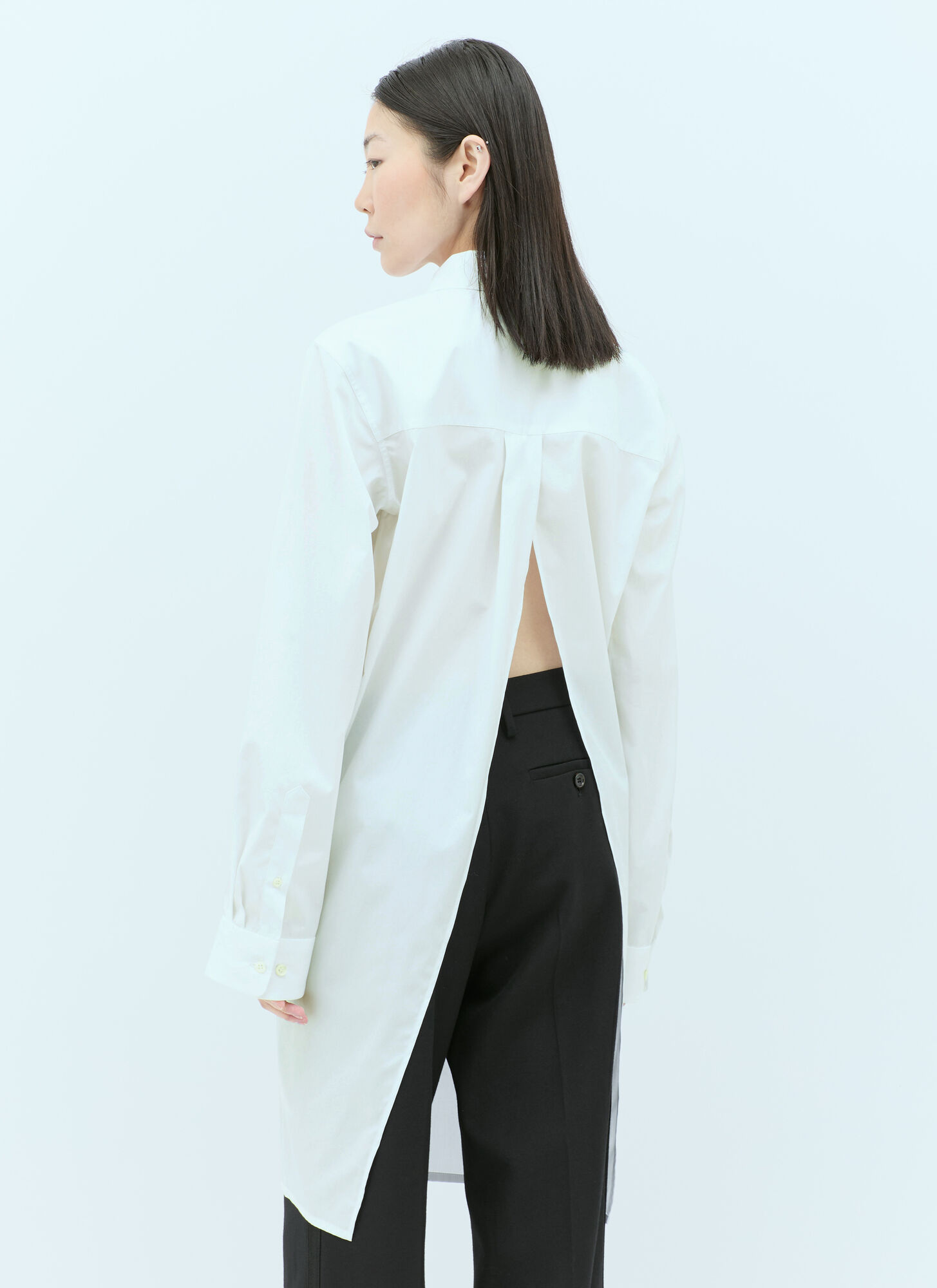 Dries Van Noten Open-rear Poplin Shirt - Woman Shirts White Fr - 36　Dries Van Noten オープンリア ポプリン シャツ - 女性用シャツ ホワイト Fr - 36 Dries