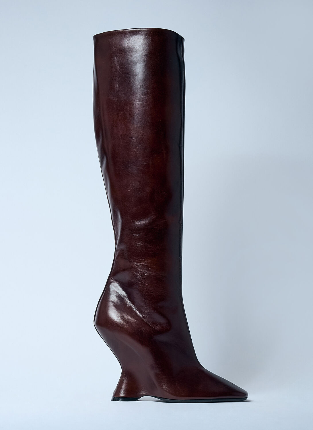 Shop Dries Van Noten Leather Wedge Boots In Brown