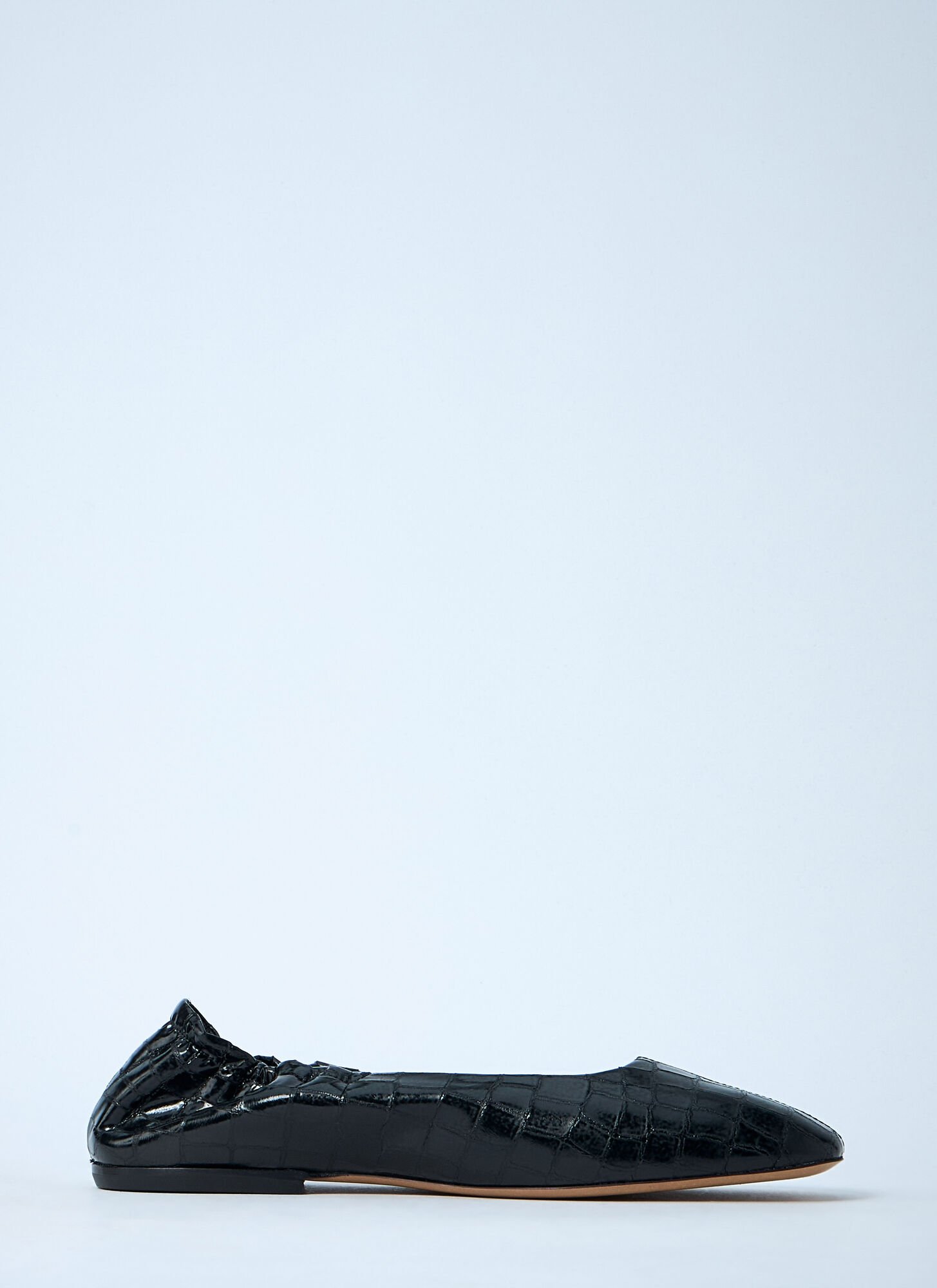 Shop Dries Van Noten Croc-embossed Ballerina Flats
