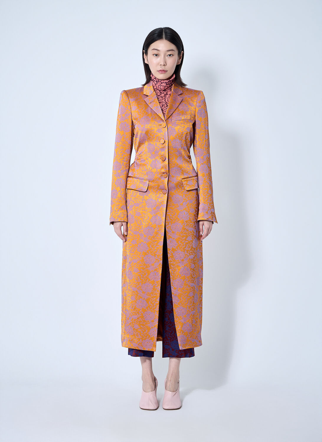 Dries Van Noten Embroidered Coat - Woman Coats Orange Fr - 36