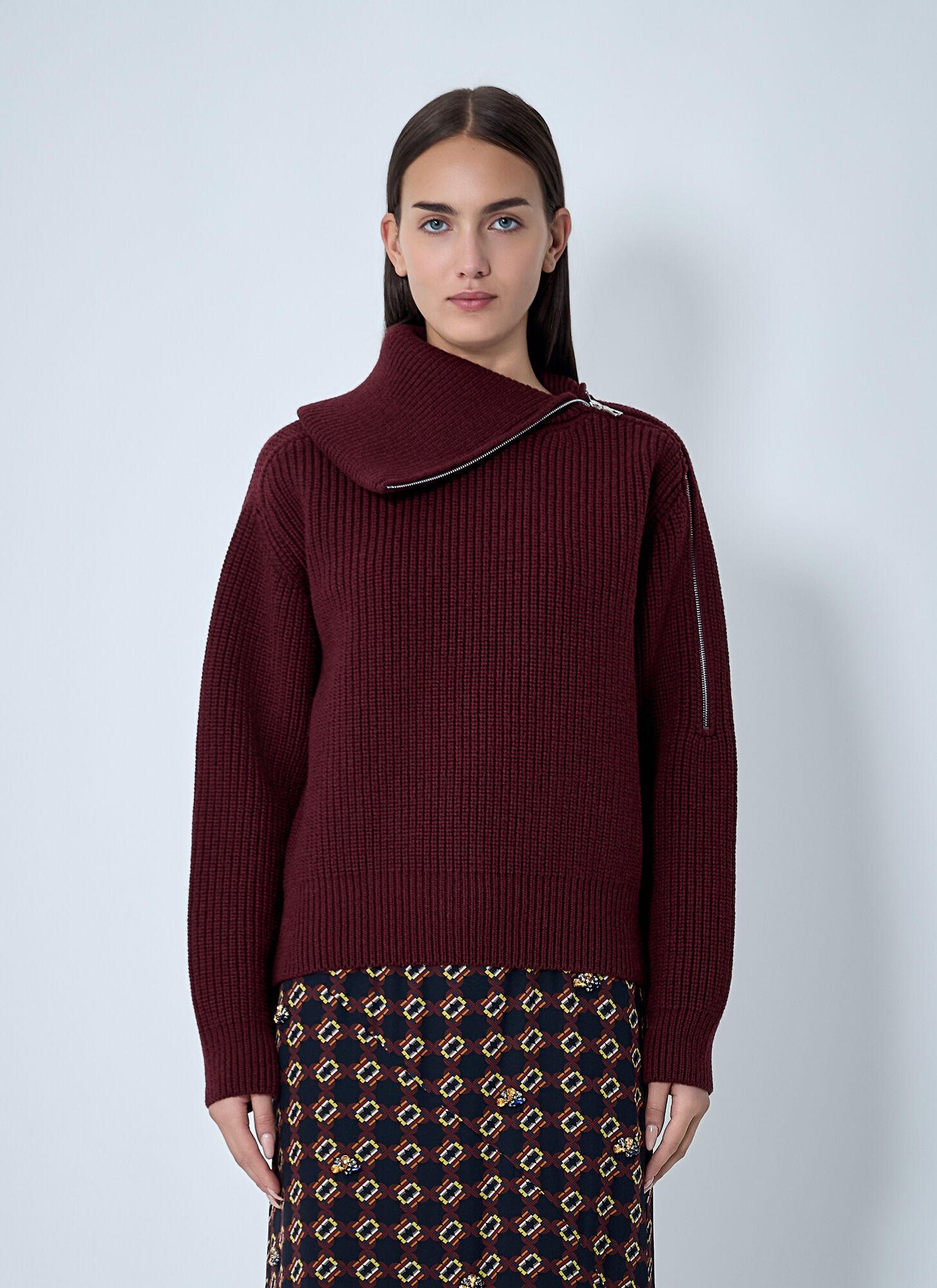 Dries Van Noten Dries Van Noten Zip-collar Sweater - Woman Knitwear Red Xs　ドリス ヴァン ノッテン ジップカラー セーター - 女性 ニットウェア レッド Xs