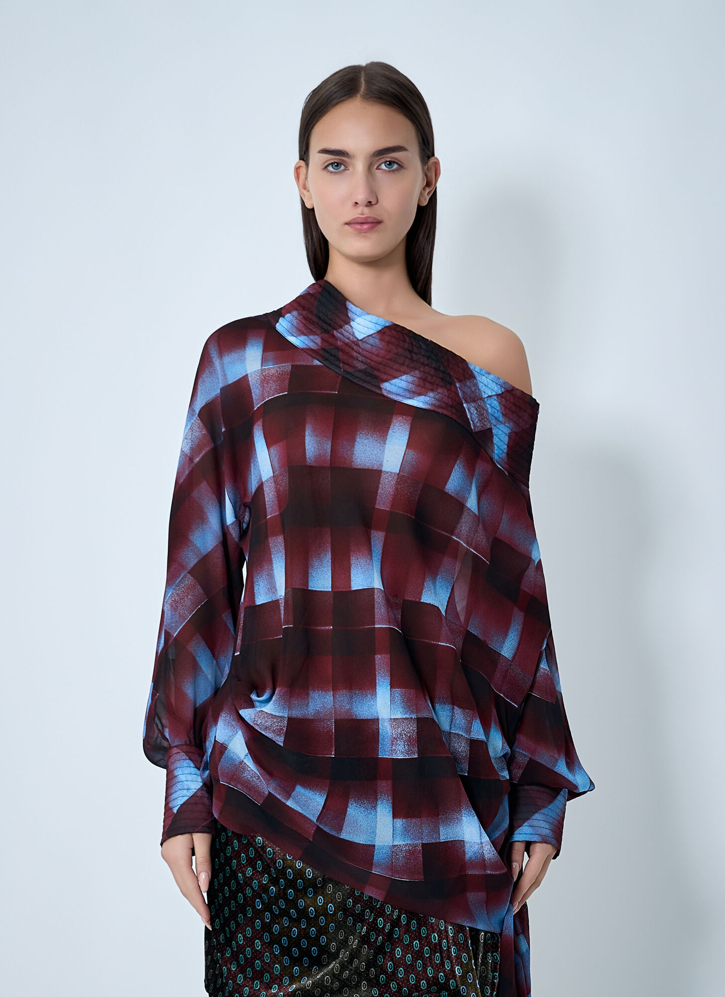 Dries Van Noten Donna Burgundy - Asymmetric Shirt, Size: Fr - 38