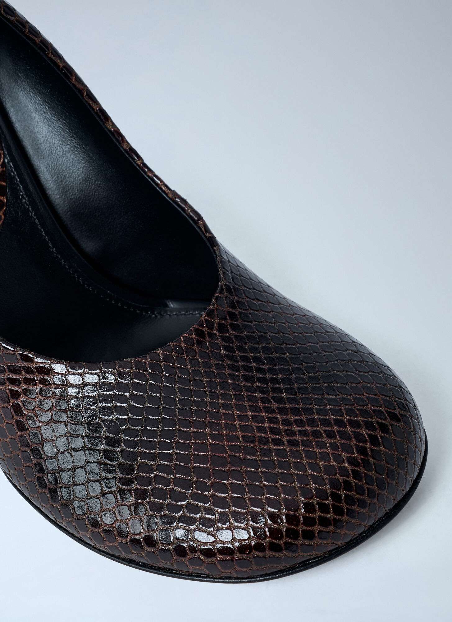  Dries Van Noten Dries Van Noten Python-embossed Leather Wedge Pumps - Frau Heels Dark Brown Eu - 40 