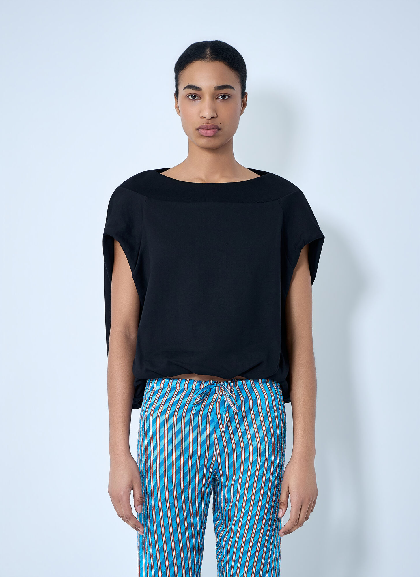 Dries Van Noten Draped Sleeve Top - Woman Tops Black M　ドリス ヴァン ノッテン ドレープ スリーブ トップ - 女性トップス ブラック M Dries