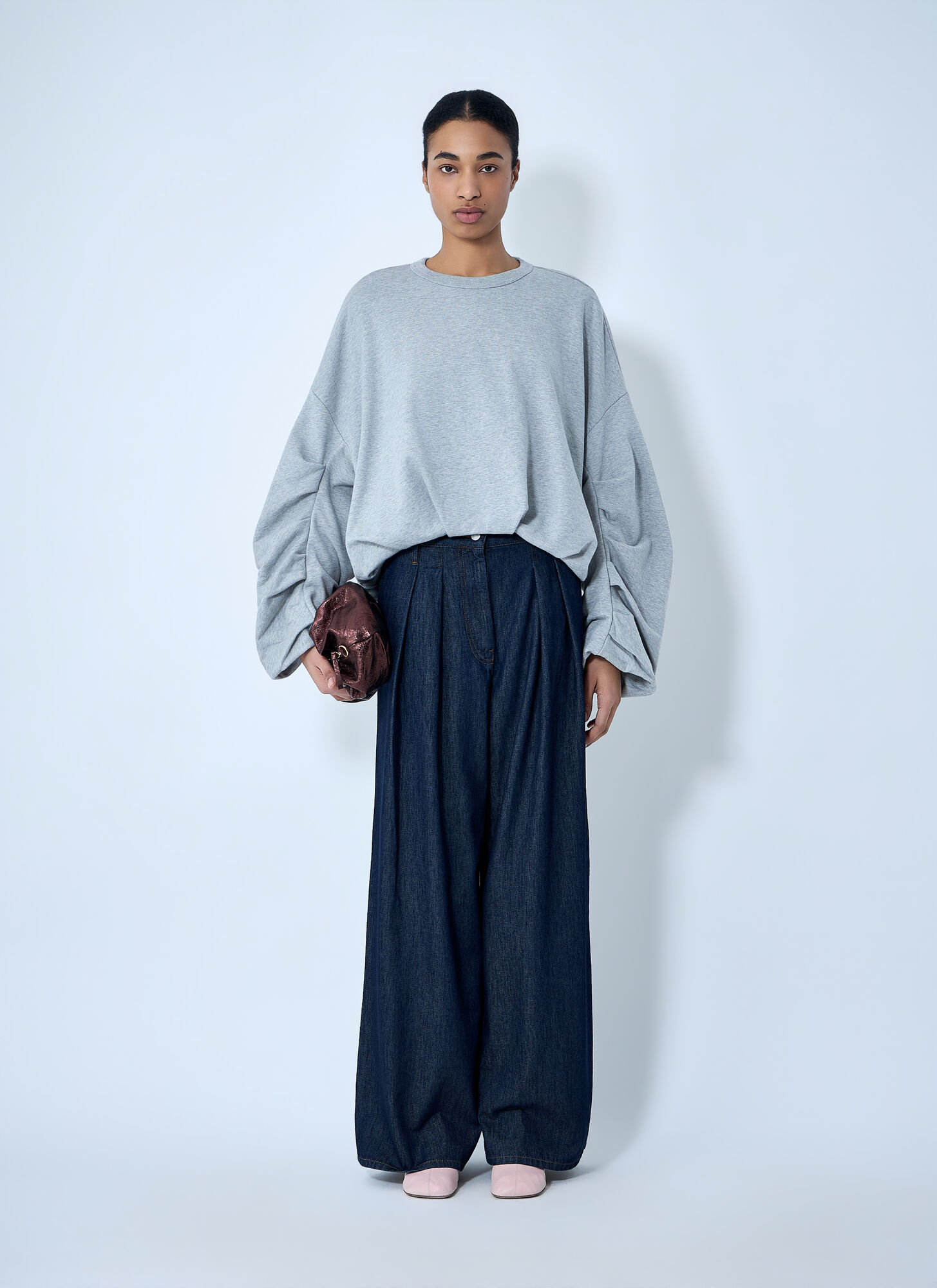  Dries Van Noten Dries Van Noten Oversized Crewneck Sweater - Frau Strick Grey M 
