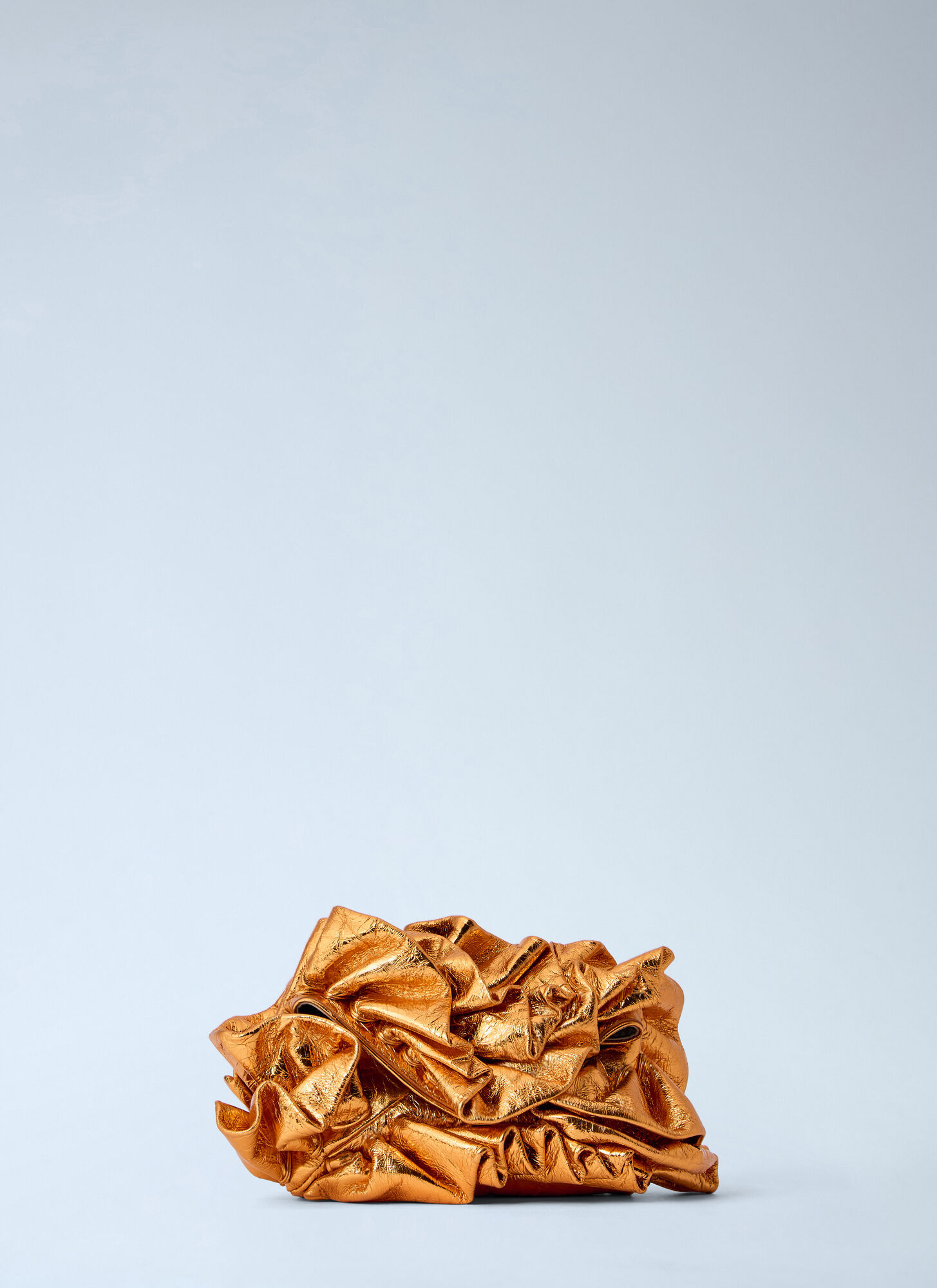 Dries Van Noten Dries Van Noten Ruffled Crinkled Leather Clutch Bag - Woman Clutch Bags Gold One Size　Dries Van Noten フリル クリンクル レザー クラッチ