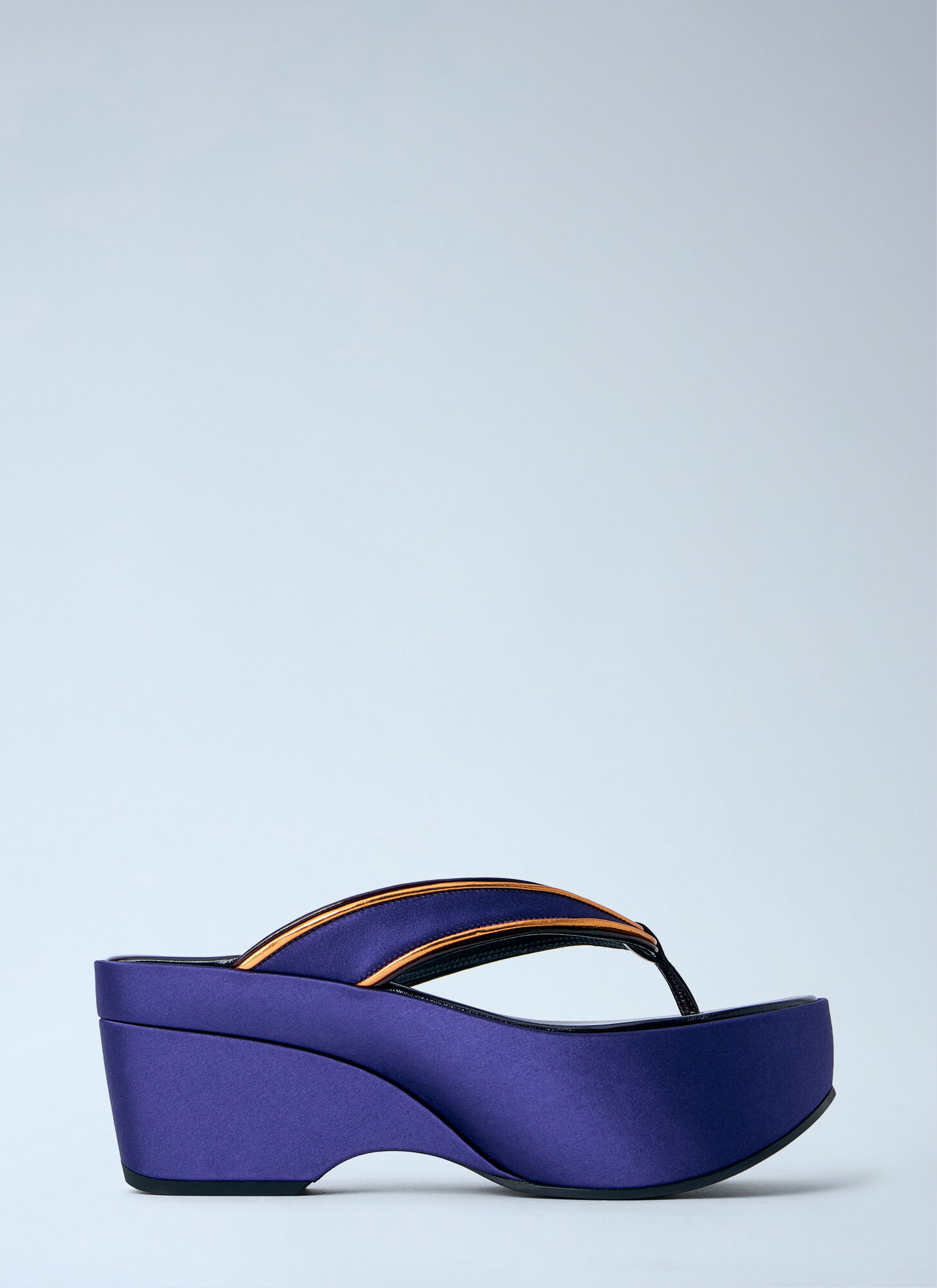 Dries Van Noten Women's Blue Satin Platform Thong Sandals - Woman Heels Eu - 38