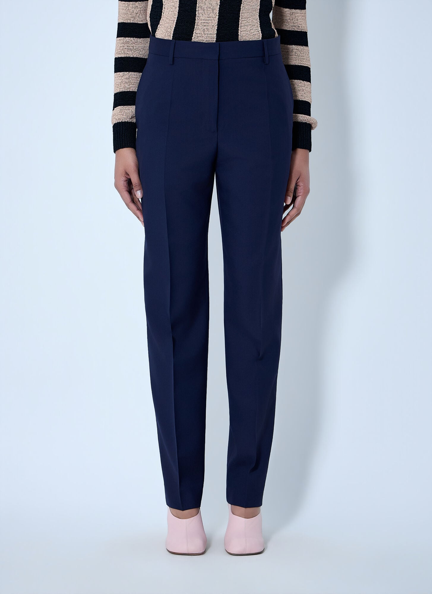 Dries Van Noten Wool Tailored Trousers - Woman Pants Navy Fr - 38　Dries Van Noten ウール テーラード パンツ - ウーマン パンツ ネイビー Fr - 38 Dries