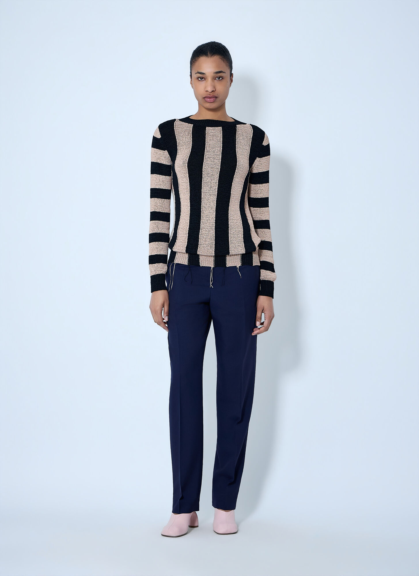  Dries Van Noten Dries Van Noten Striped Knit Sweater - Frau Strick Black S 