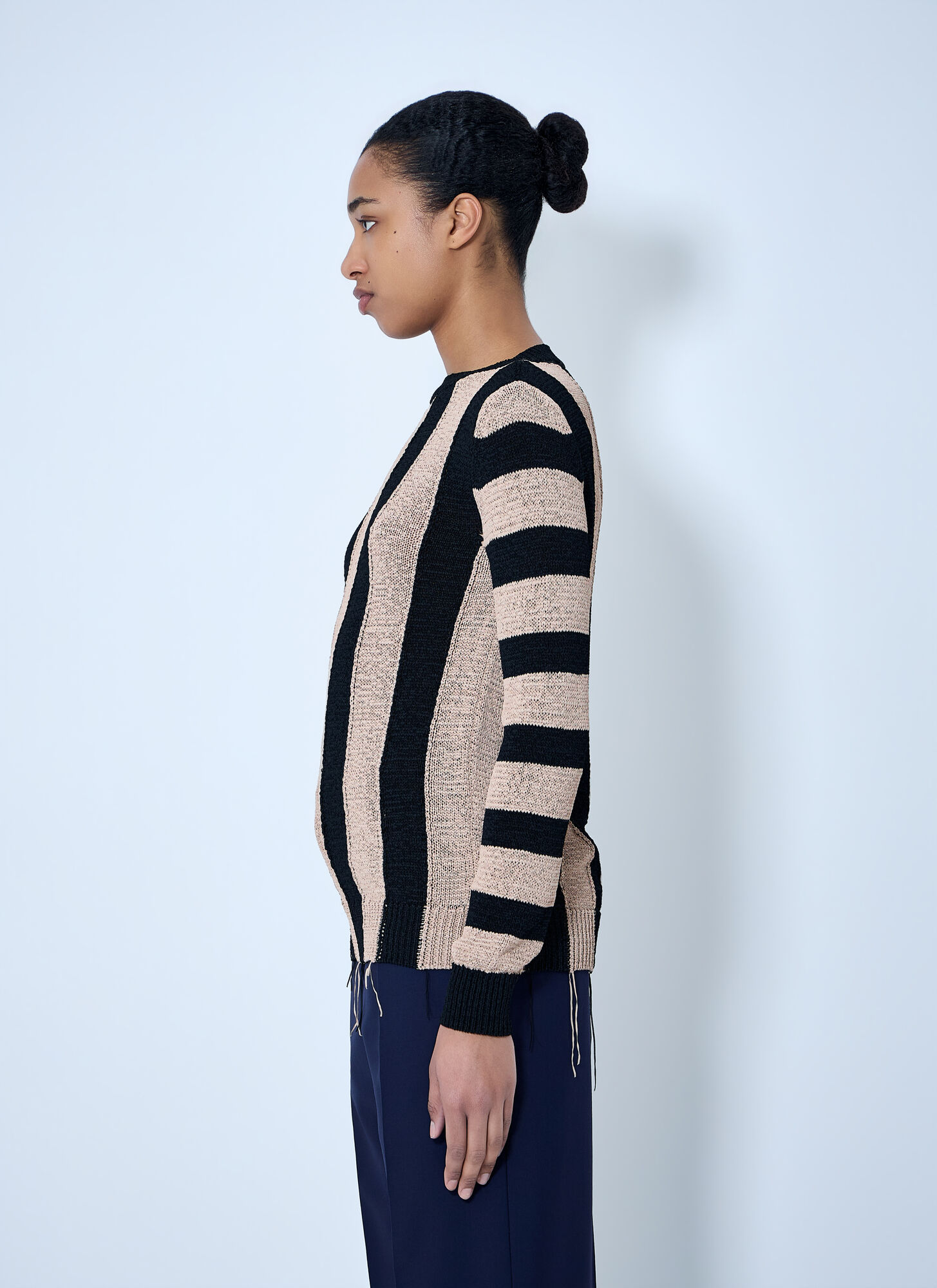  Dries Van Noten Dries Van Noten Striped Knit Sweater - Frau Strick Black S 