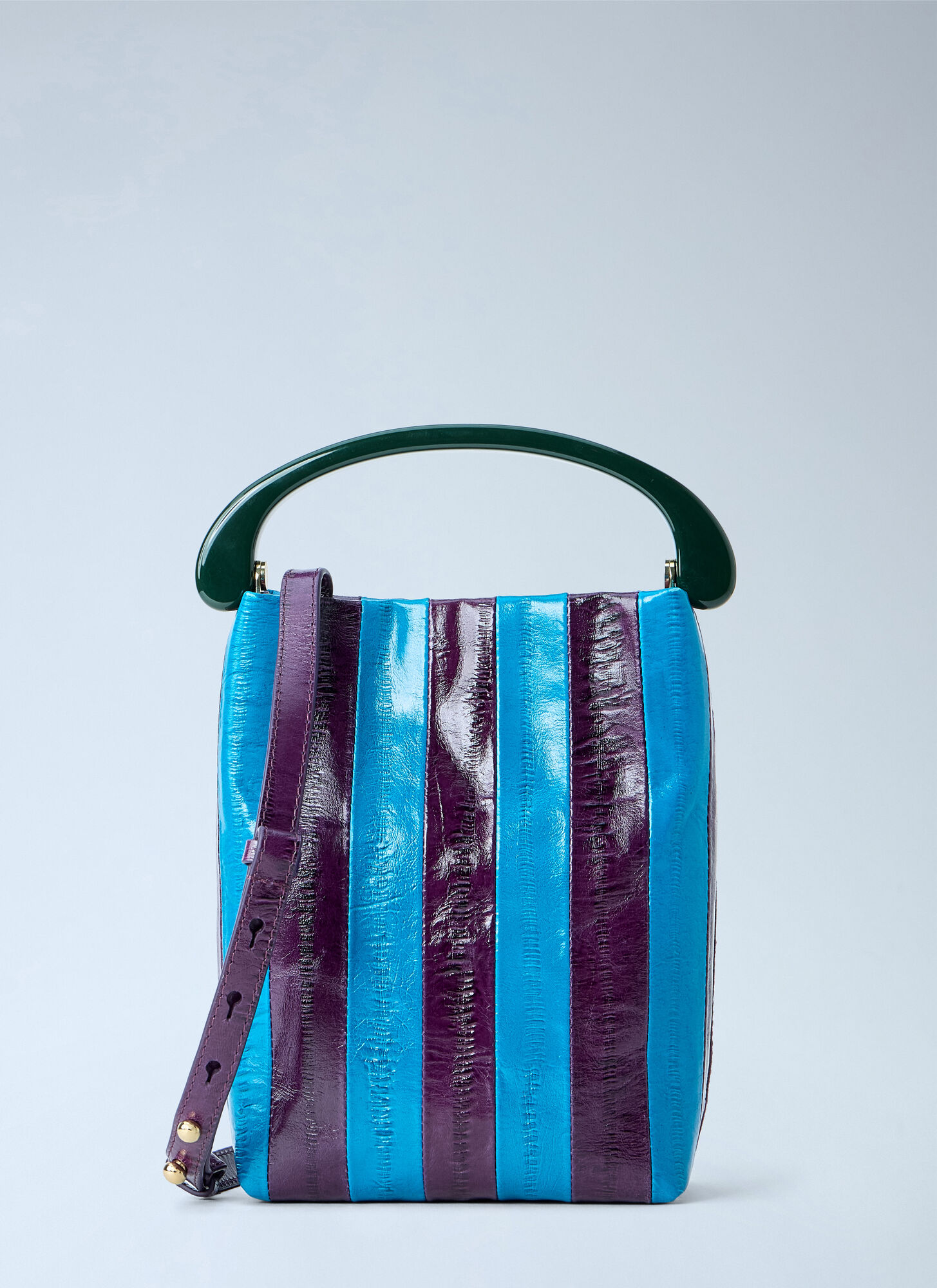 Dries Van Noten Women's Blue Striped Handle Handbag - Woman Handbags One Size