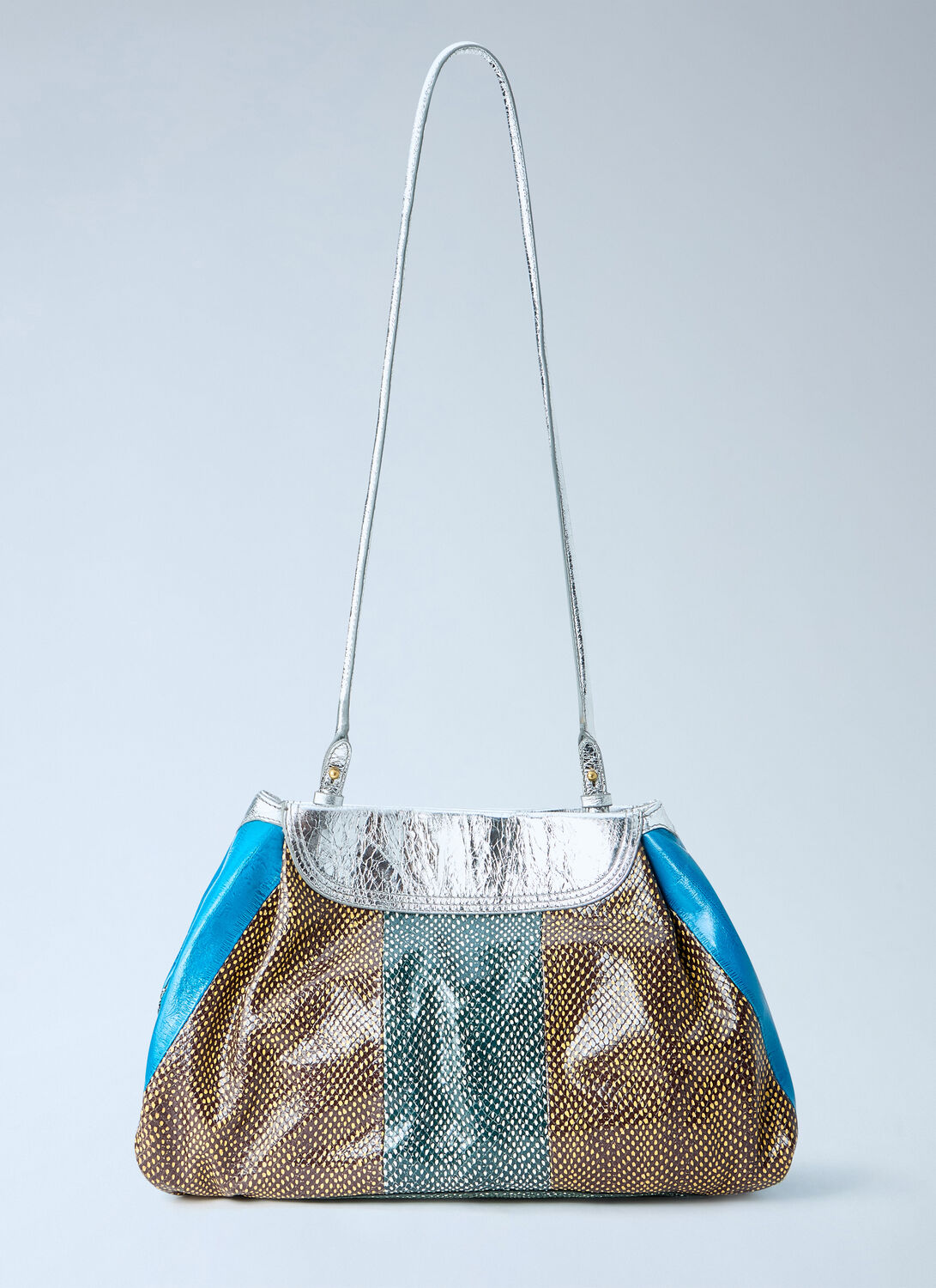 Dries Van Noten Textured Leather Shoulder Bag - Woman Shoulder Bags Green One Size