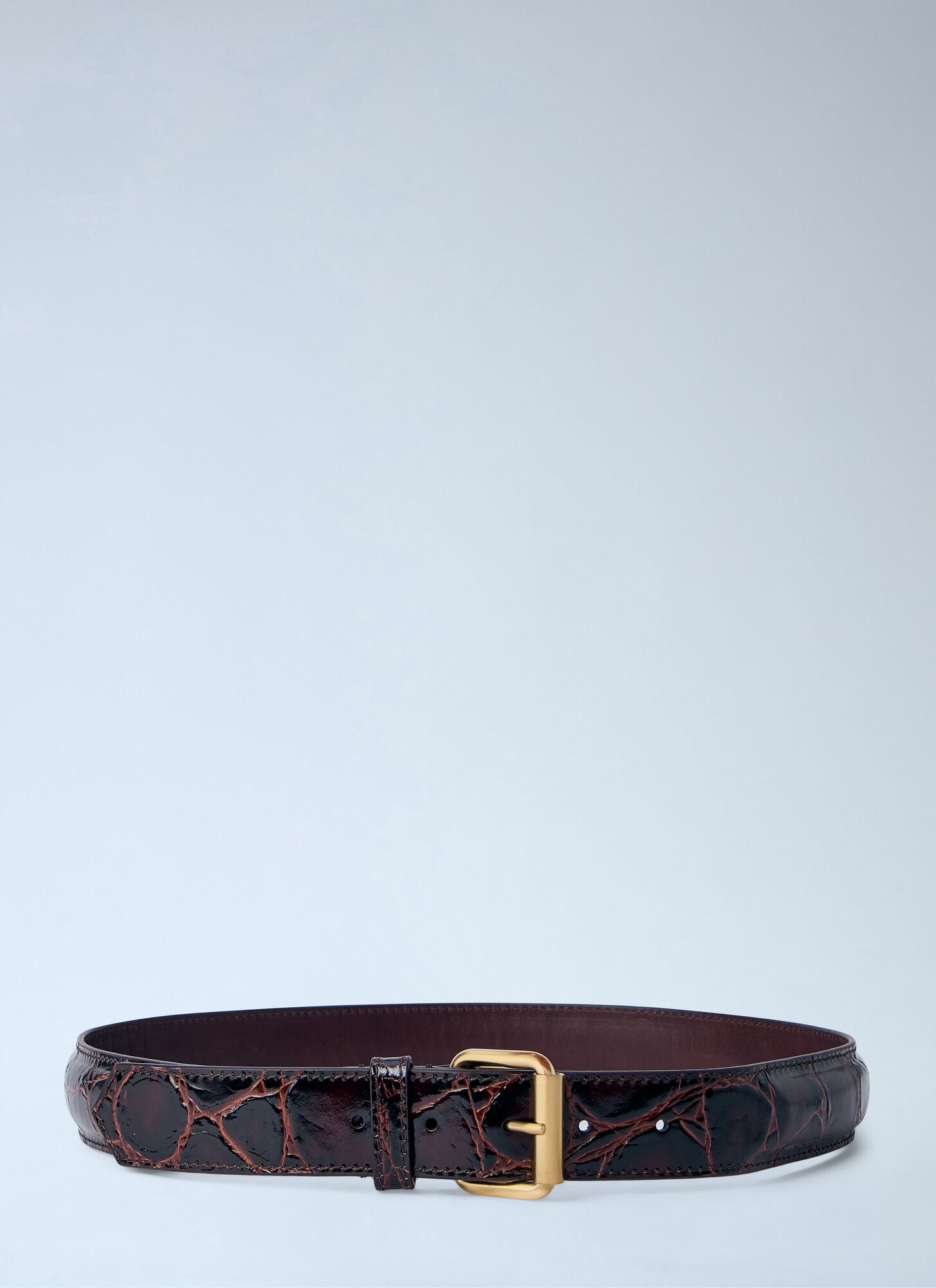  Dries Van Noten Dries Van Noten Embossed Leather Belt - Frau Gürtel Burgundy 95 