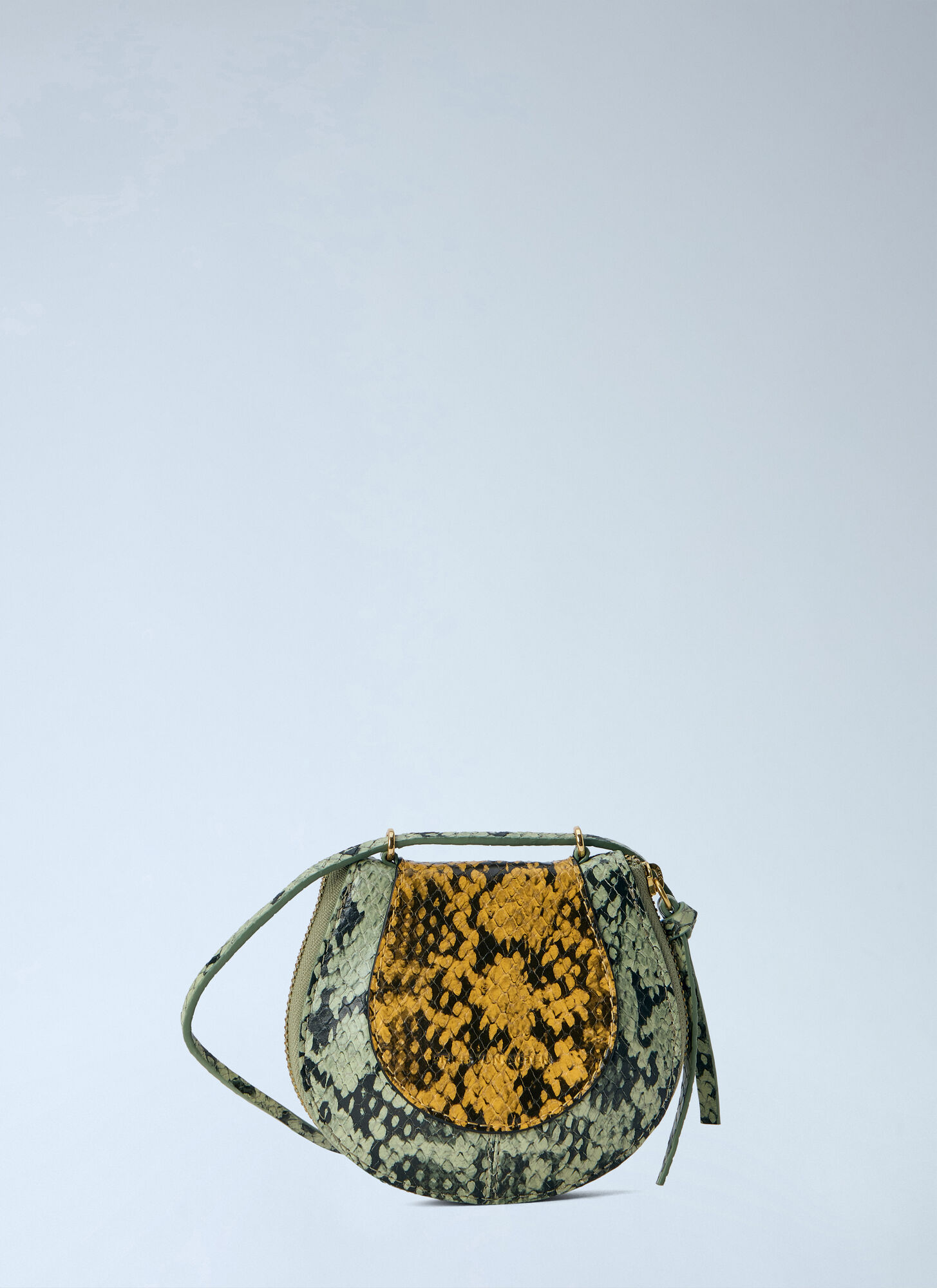 Dries Van Noten Donna Giallo - Python-Embossed Leather Crossbody Bag, Size: One Size