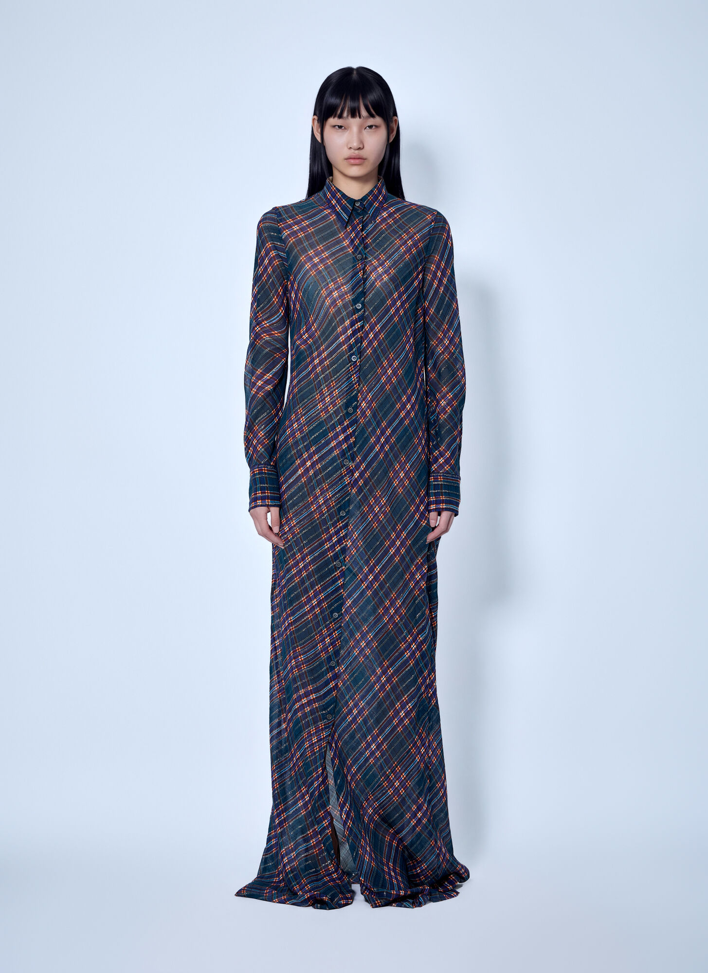 Dries Van Noten Fitted Floor-length Shirt Dress - Woman Dresses Multicolor Fr - 36