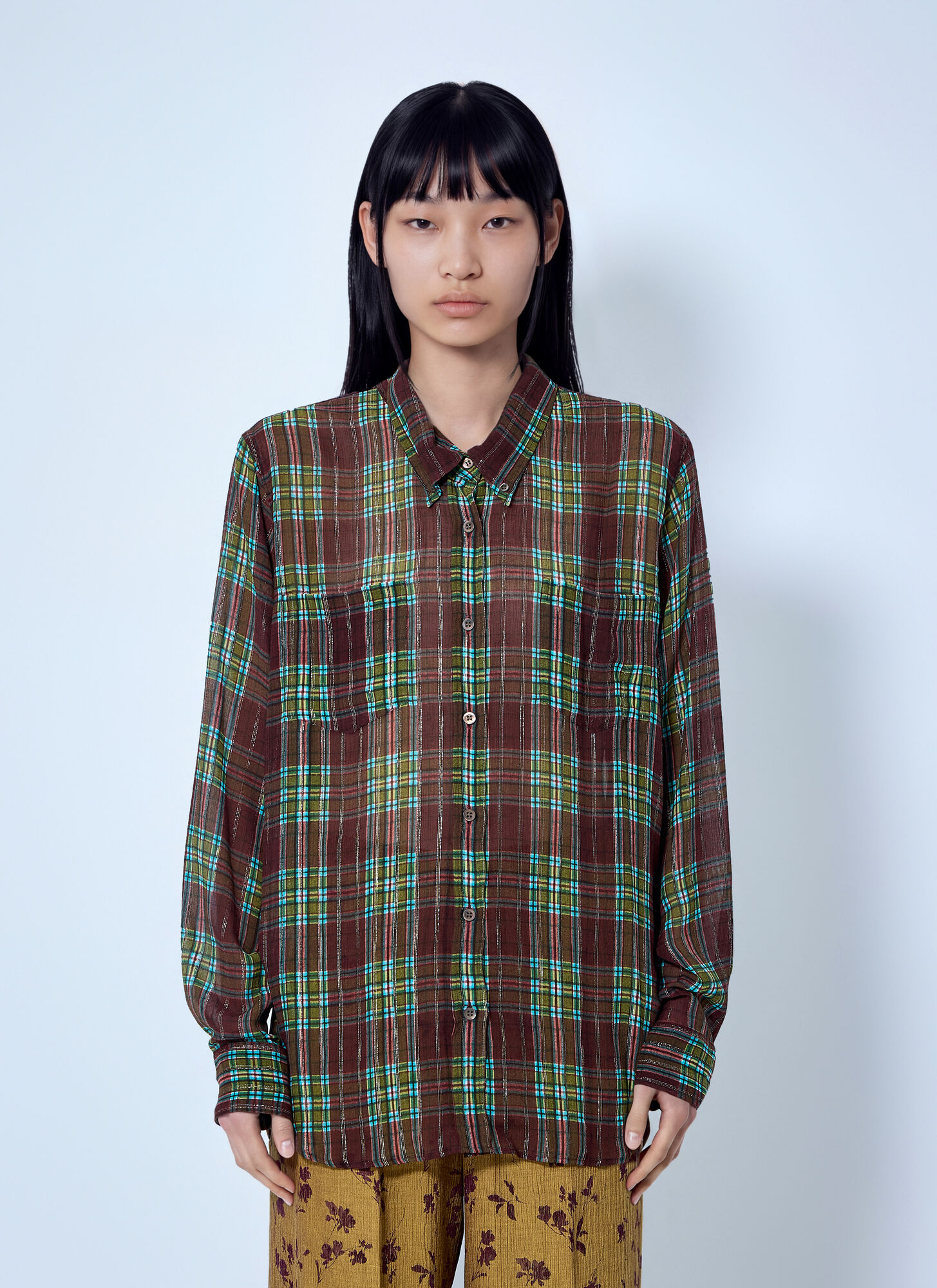 Dries Van Noten Donna Camicia A Quadri Borgogna It Taglia 42- Mytheresa - Immagine 3