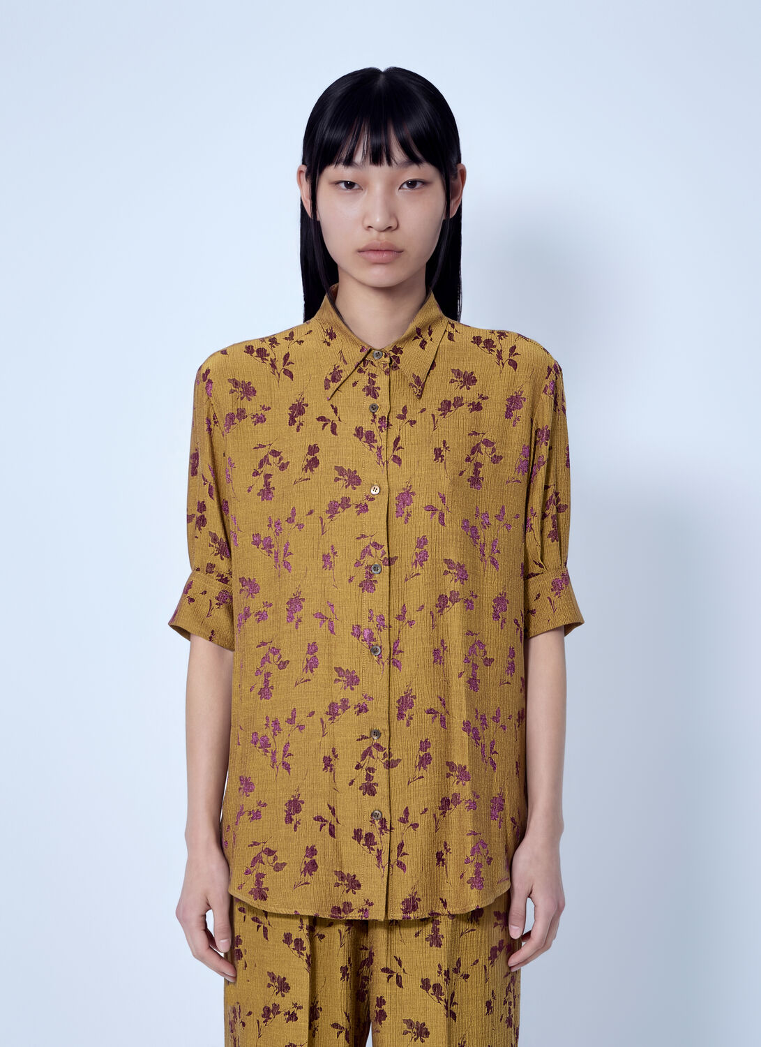 Dries Van Noten Floral Patterned Button-down Shirt - Woman Shirts Yellow Fr - 40
