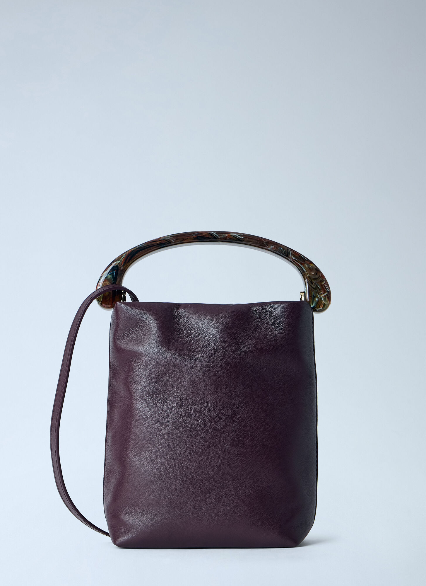 Dries Van Noten Small Leather Top- Handle Handbag - Woman Handbags Purple One Size