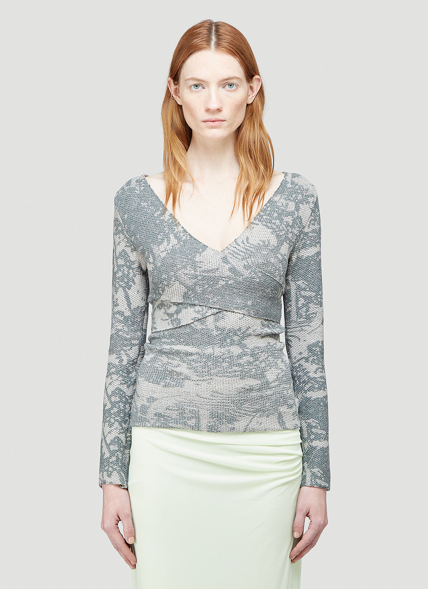 Eckhaus Latta Donna Grigio - Poison Wrap Top, Size: M - Immagine 1