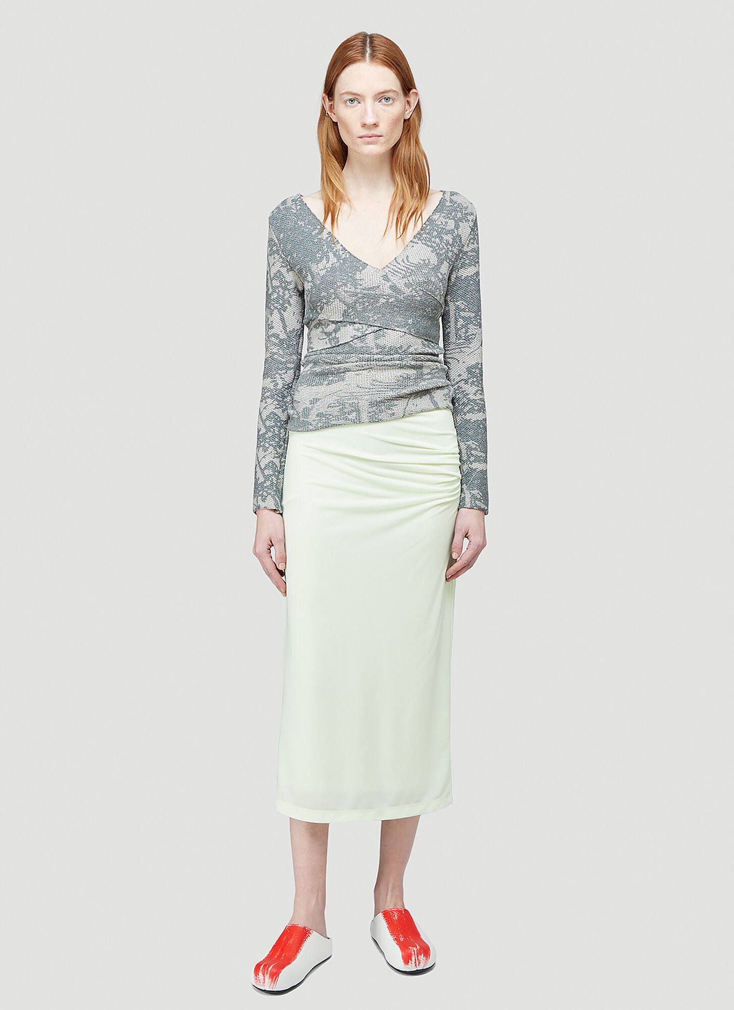  Eckhaus Latta Eckhaus Latta Poison Wrap Top - Woman Tops Grey M 