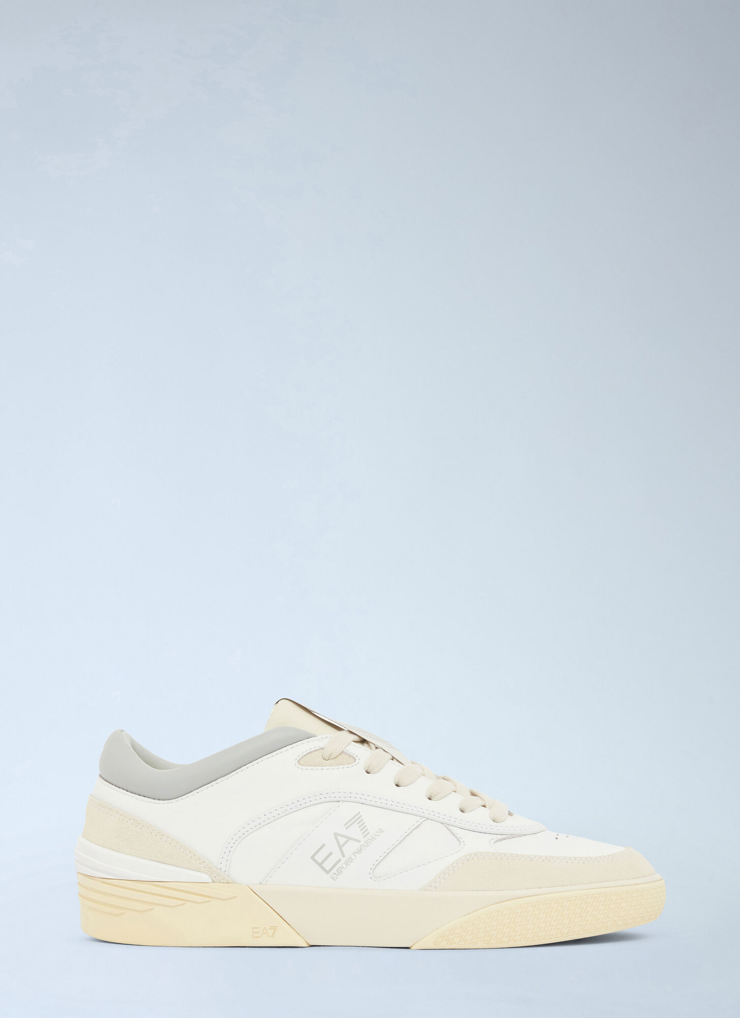 Ea7 Unisex Grey Otg Pride Luxe Leather Sneakers With Suede Inserts - Image 3