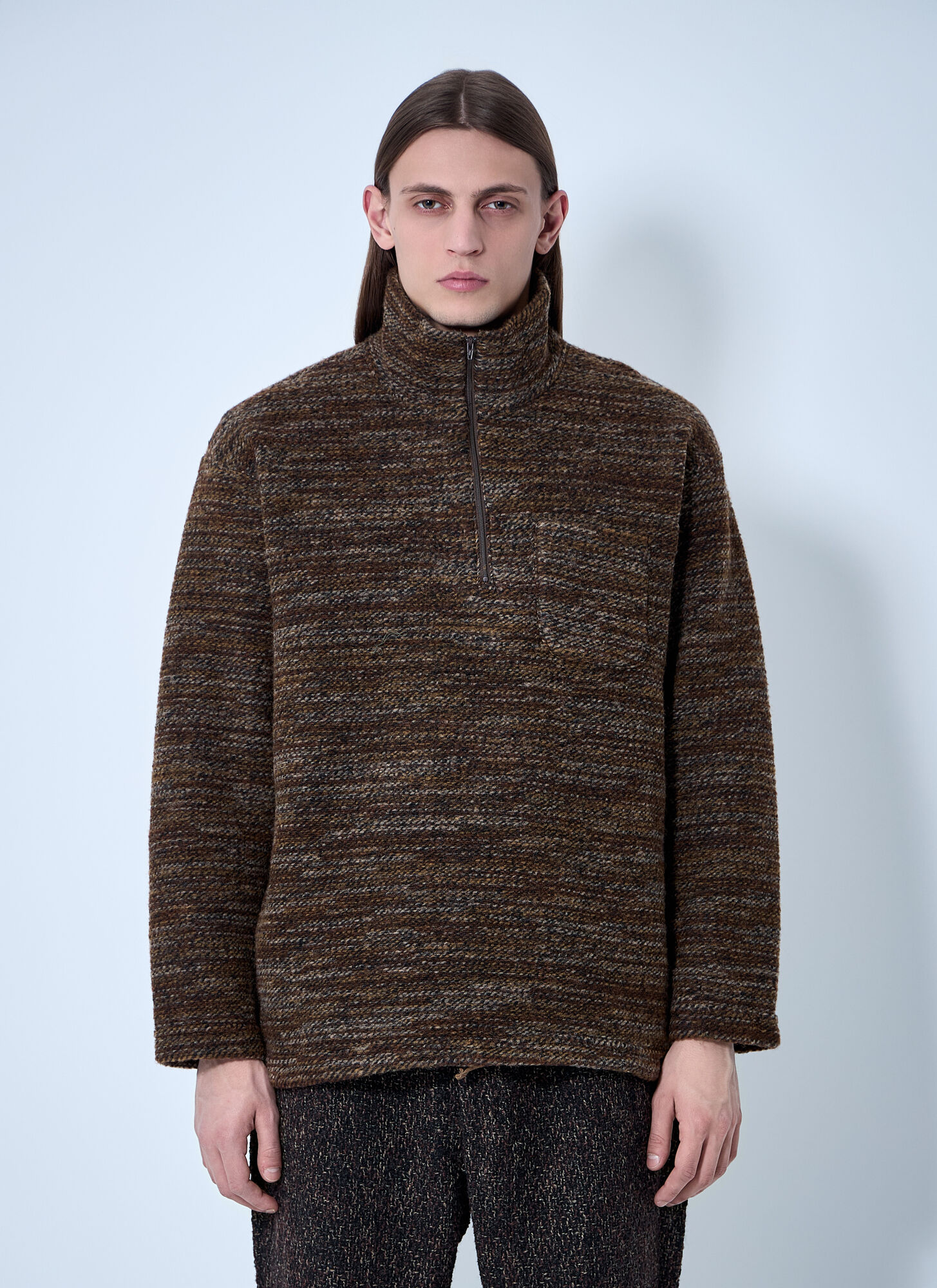 Engineered Garments Zip-up Sweater In Brown