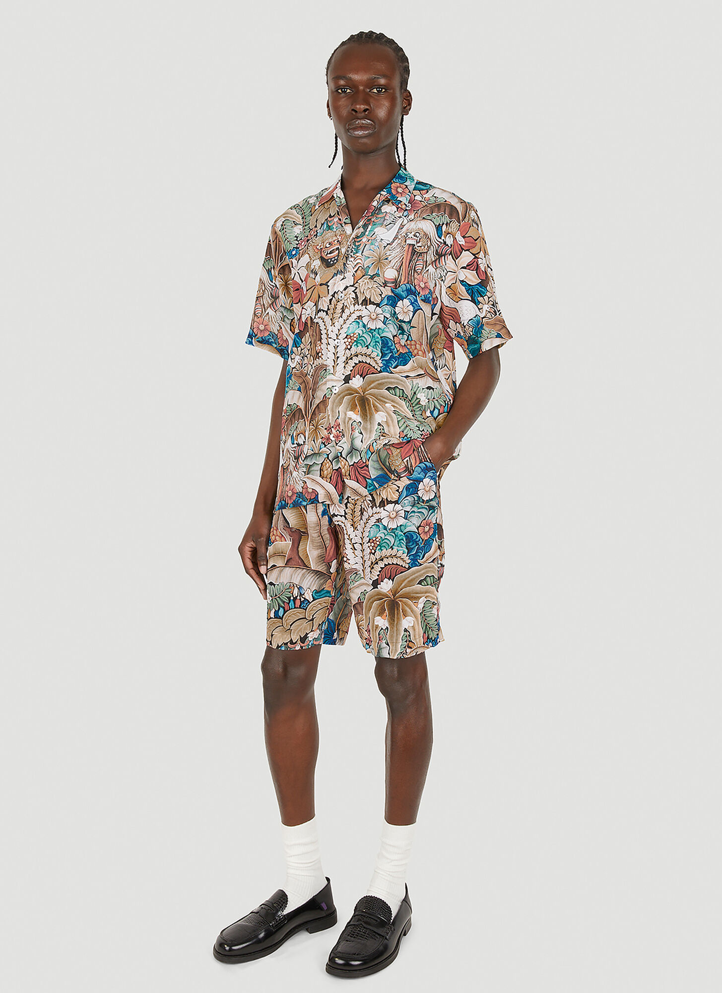  Endless Joy Endless Joy Abstract Motif Board Shorts - Mann Shorts Brown S 