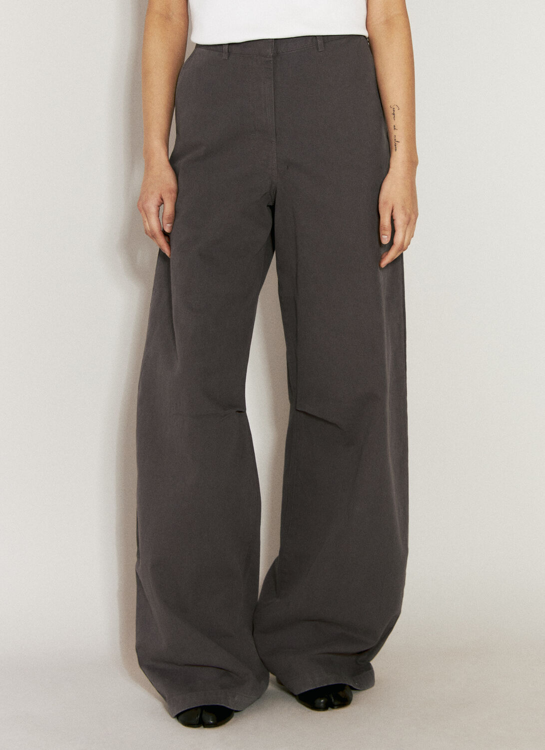 Entire Studios High-rise Pm Pant In Charcoal